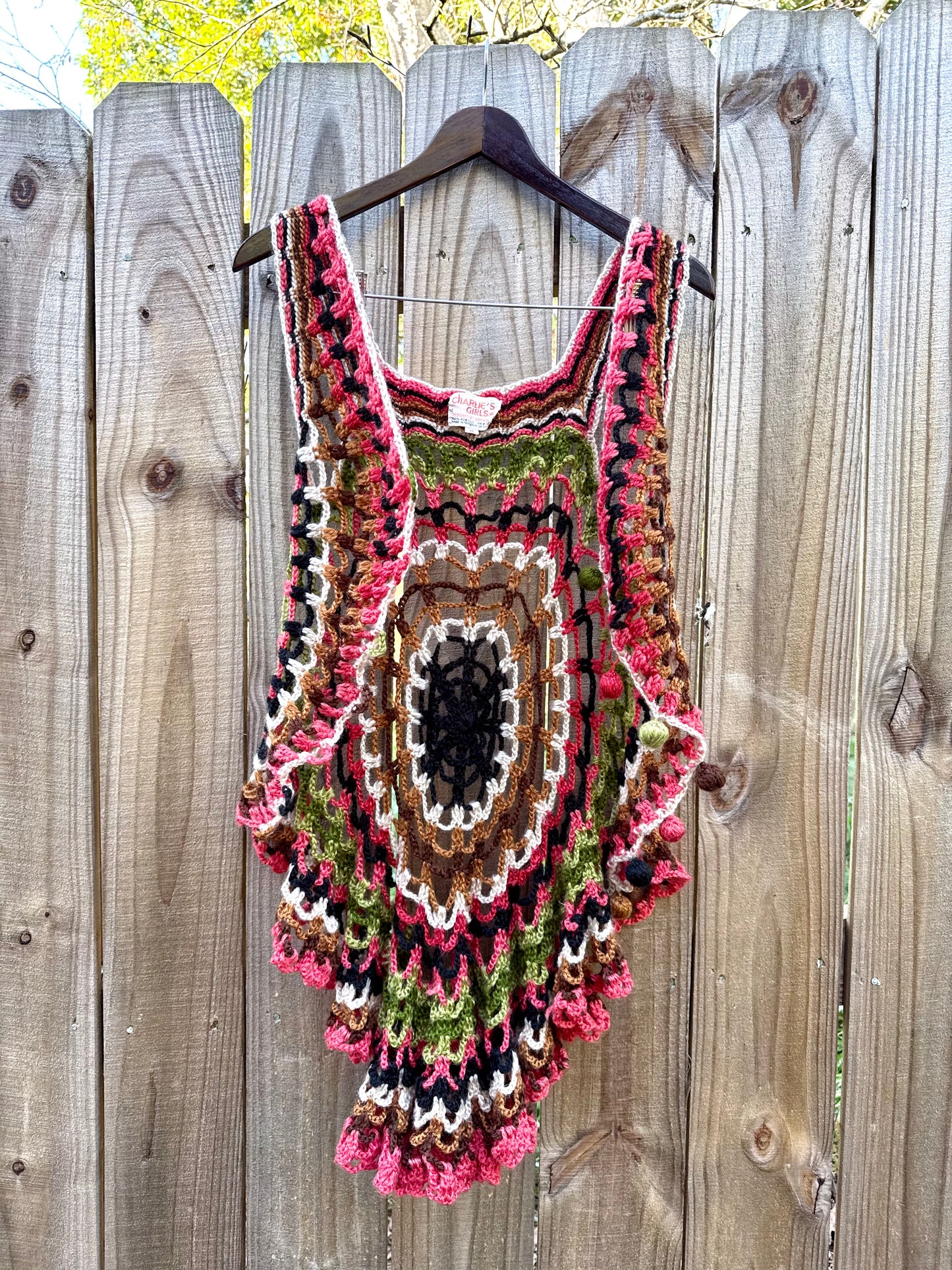 Handmade 70s Sunburst Crochet Vest — Festival / Collector Piece