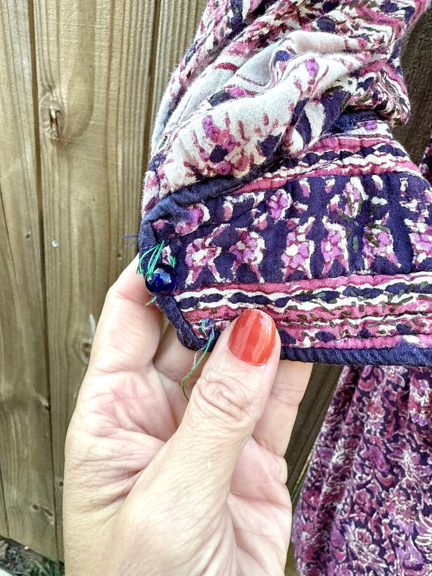 True 1970s Blockprint Made In India Cotton Dress — Authentic Vintage Spell Energy (Size S)