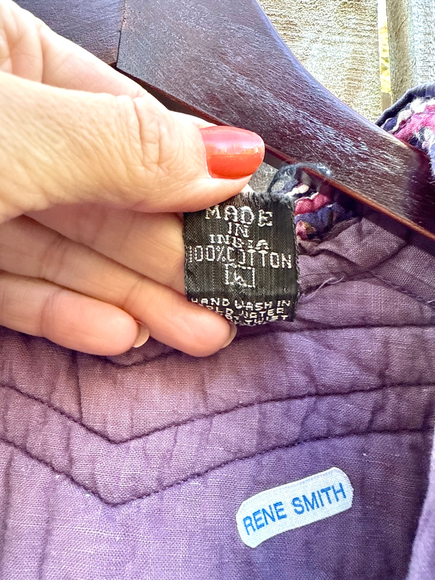 True 1970s Blockprint Made In India Cotton Dress — Authentic Vintage Spell Energy (Size S)