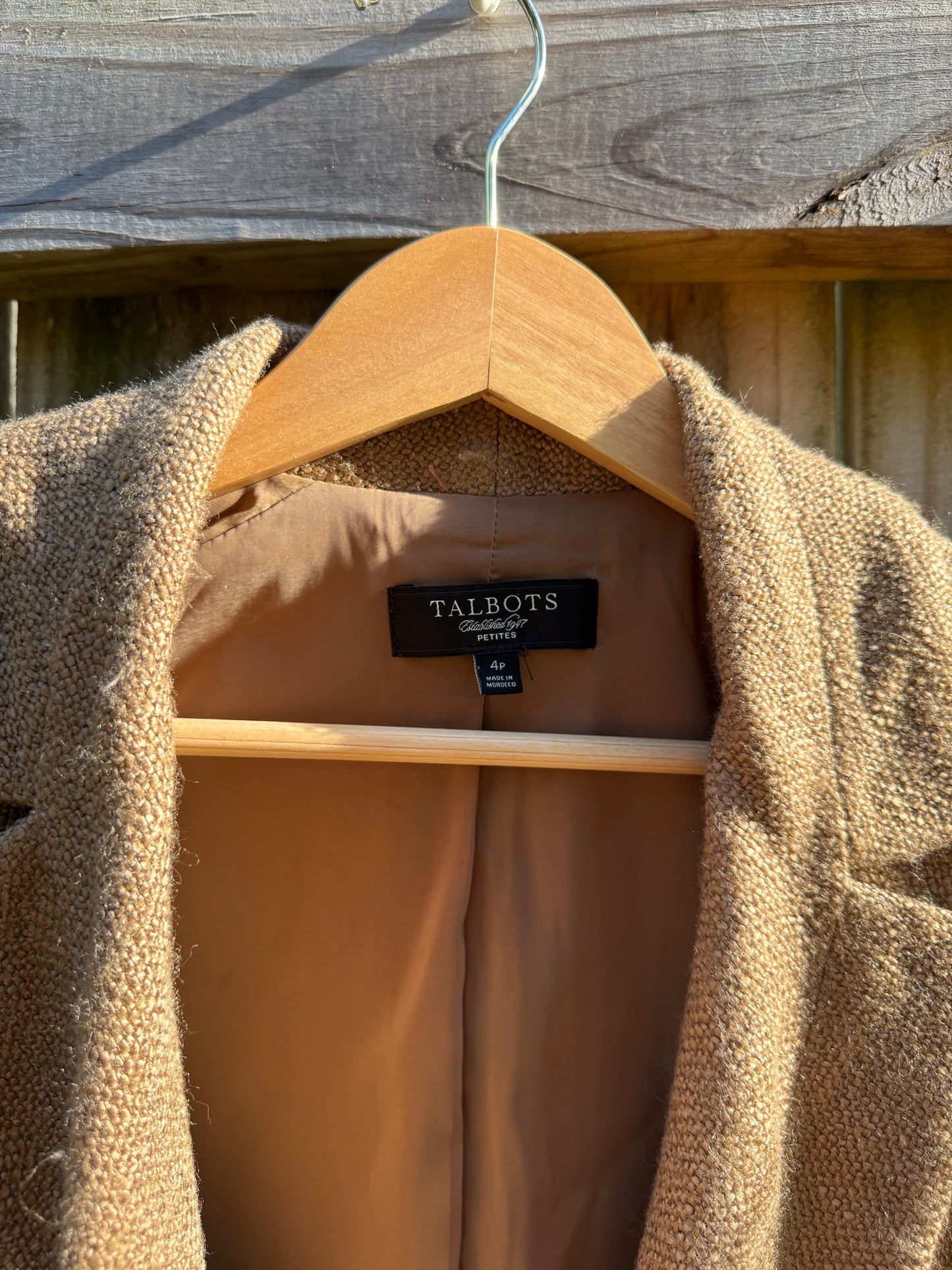 Talbots Textured Camel Cropped Blazer