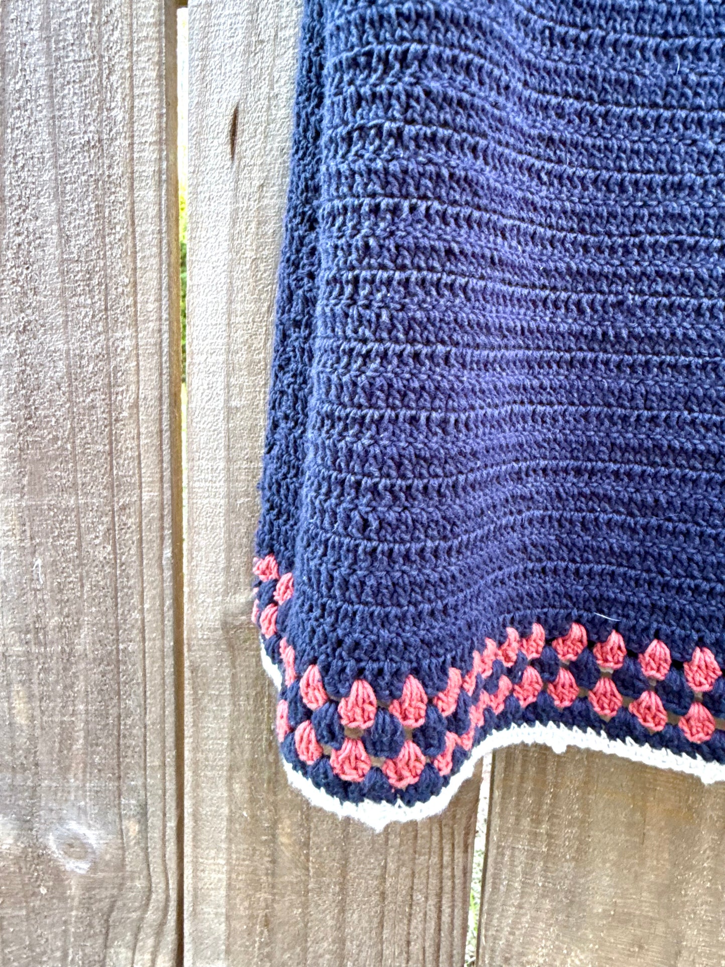 Midnight Daisy Crochet Slip — Vintage-Inspired 90s Festival Dress, Navy Handknit Crochet