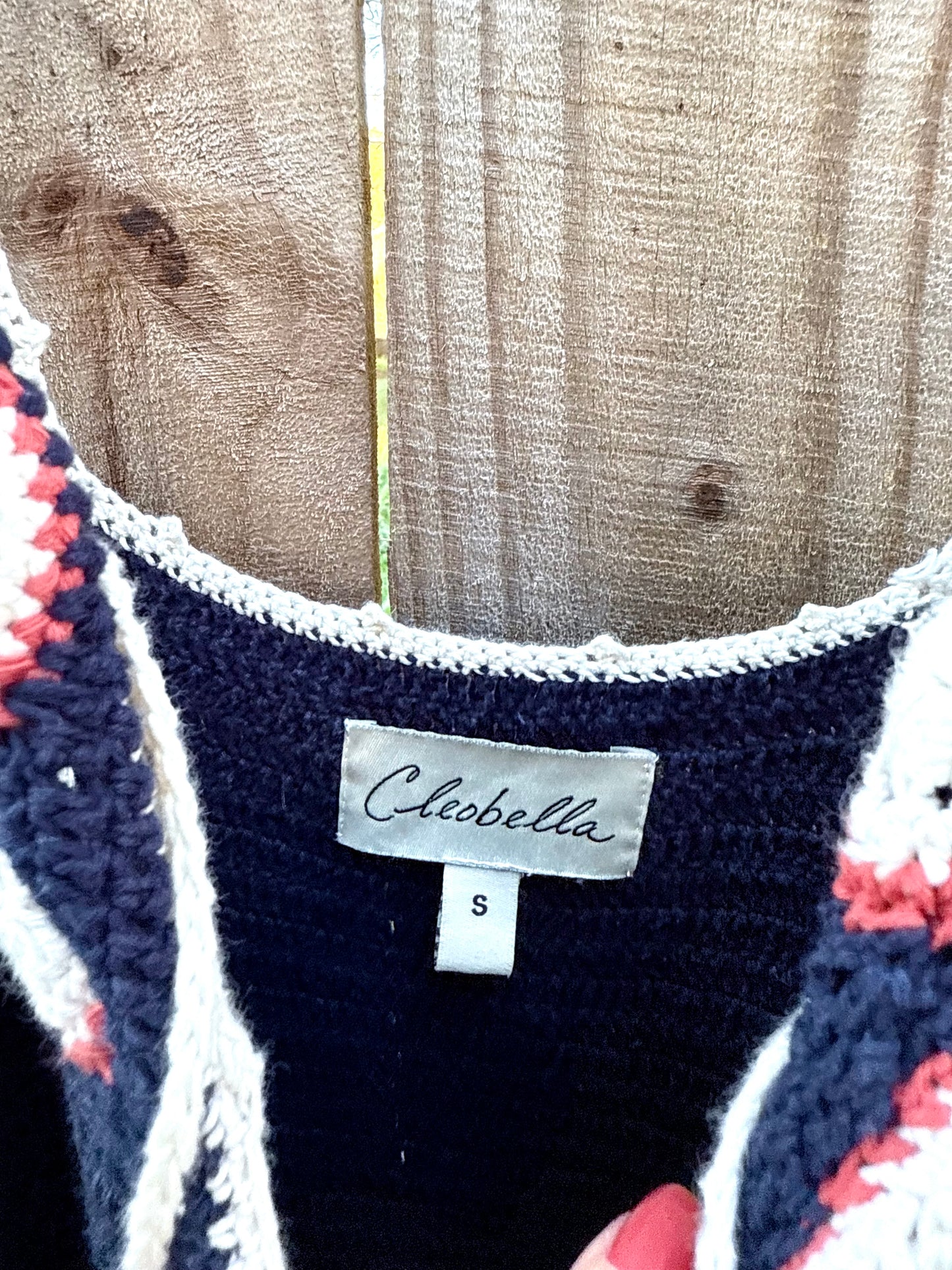 Midnight Daisy Crochet Slip — Vintage-Inspired 90s Festival Dress, Navy Handknit Crochet