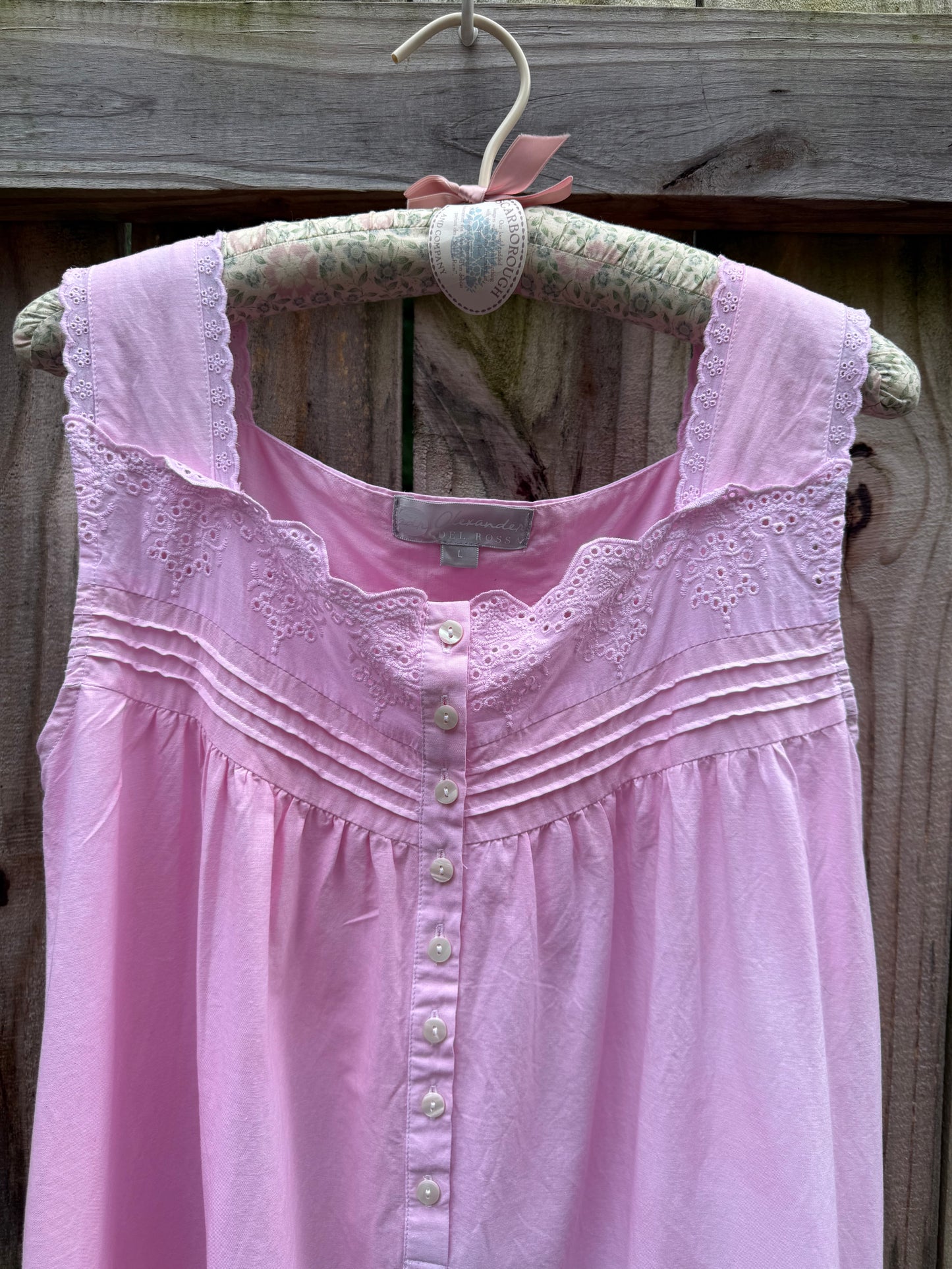 Hand-Dyed Pink Heirloom Cotton Nightgown Dress | Alexander Del Rossa