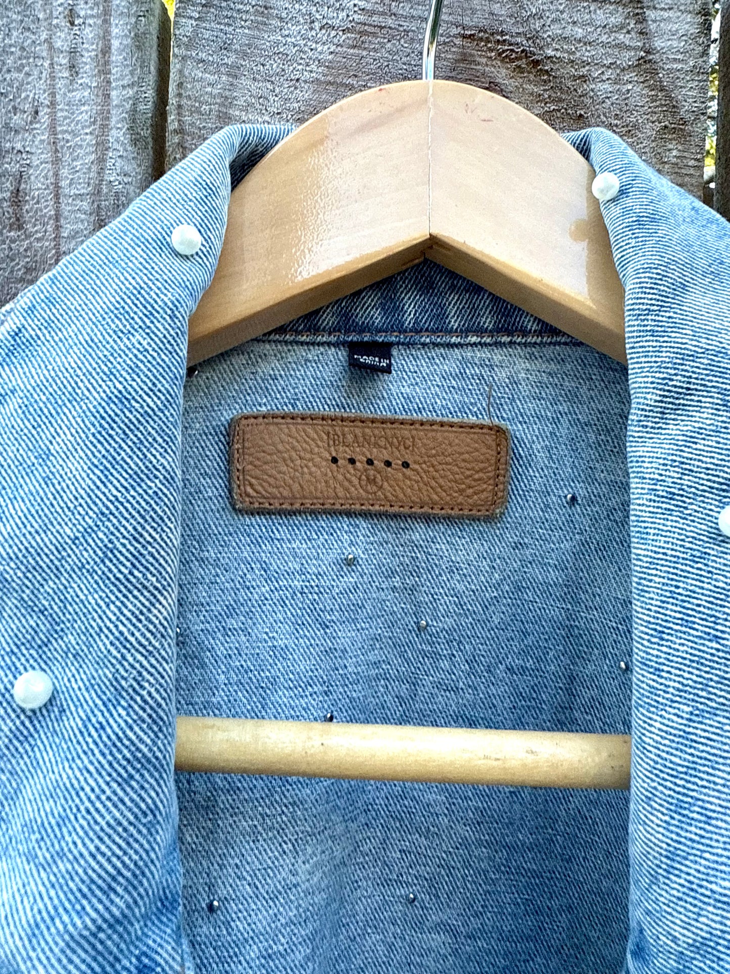 Festival Pearl-Studded Denim Jacket Coquette Girly Embellished