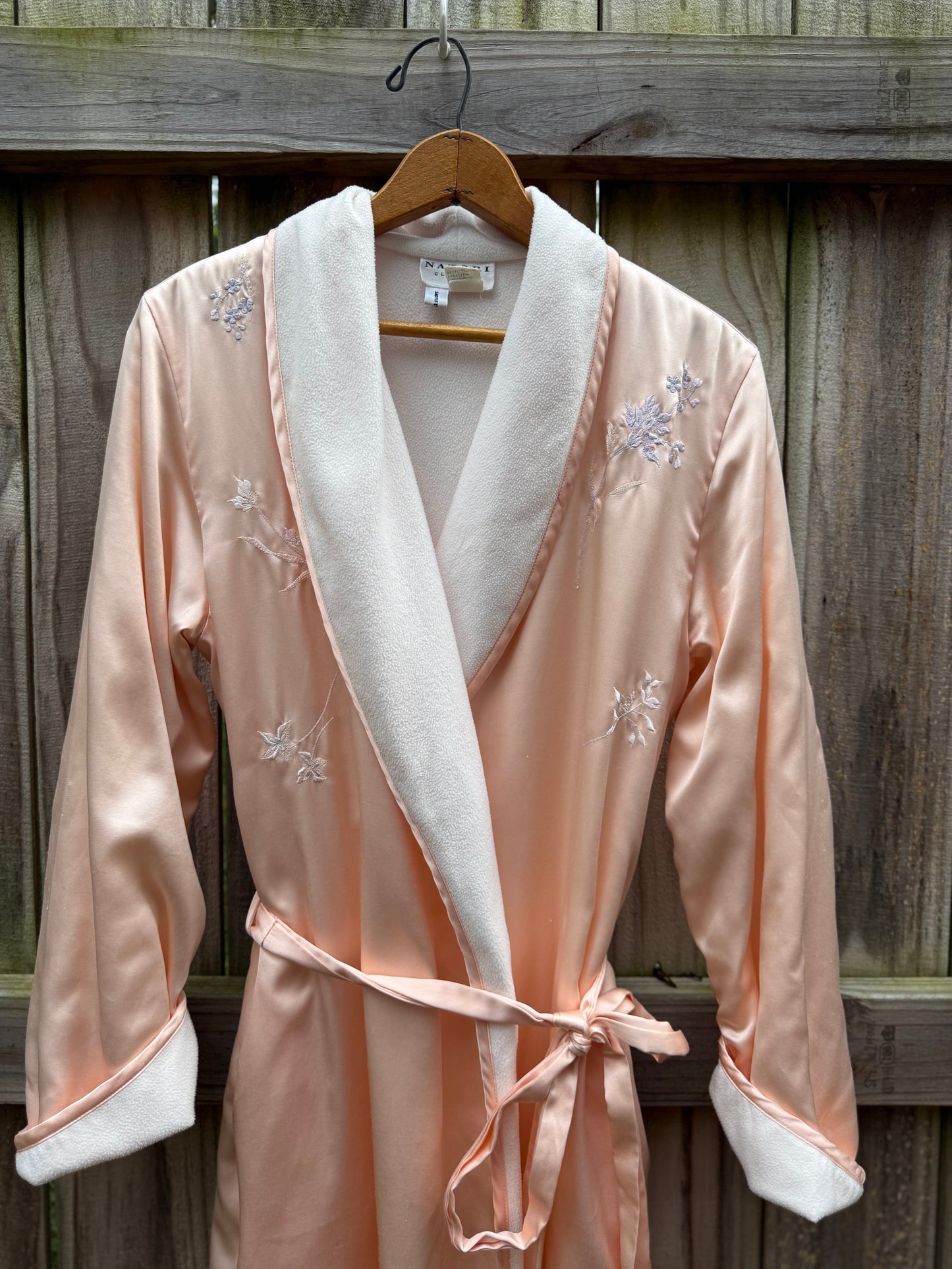 Vintage Natori Classics Embroidered Satin Robe