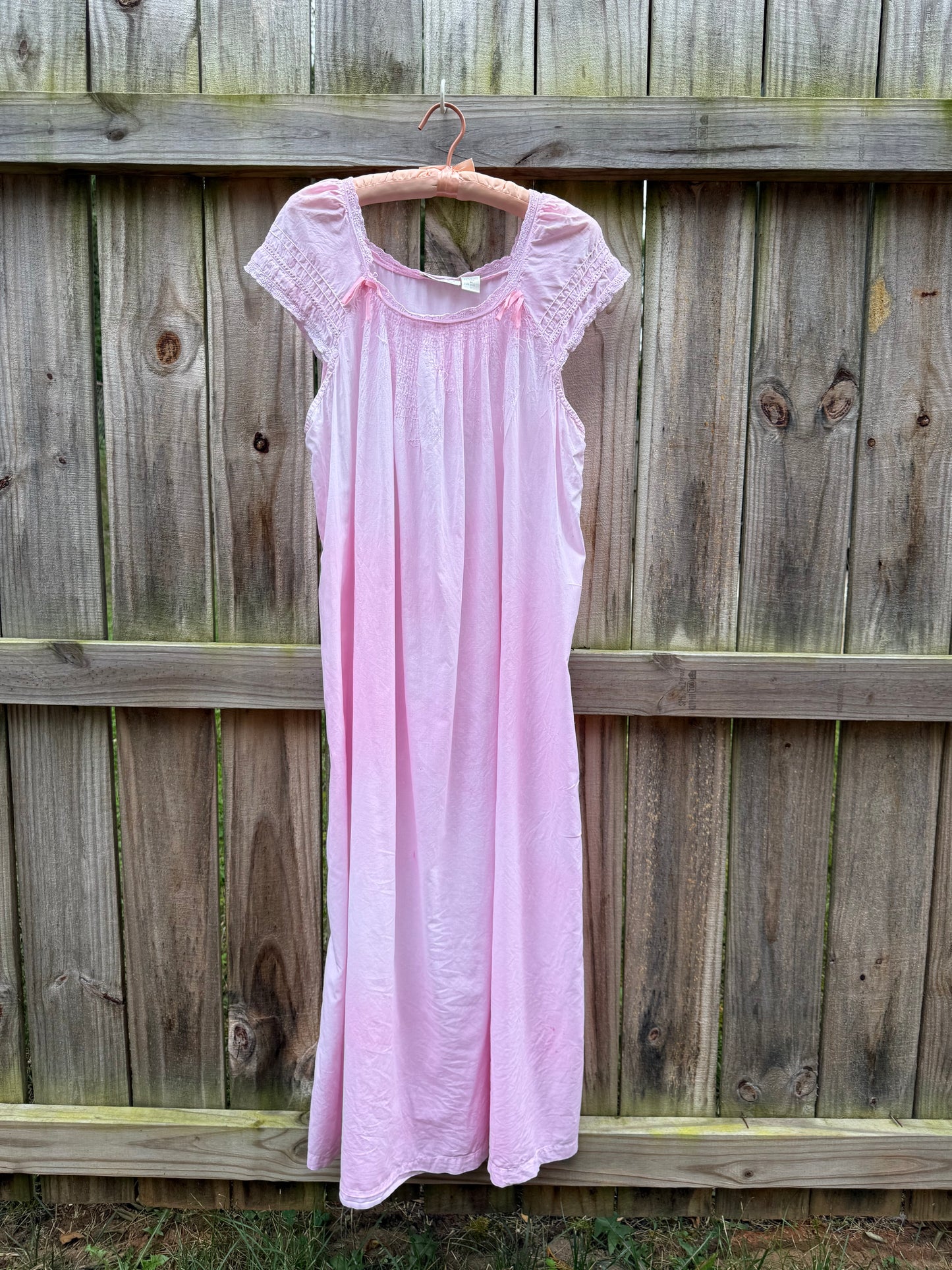 Hand-Dyed Pink Heirloom Cotton Nightgown | Iwana