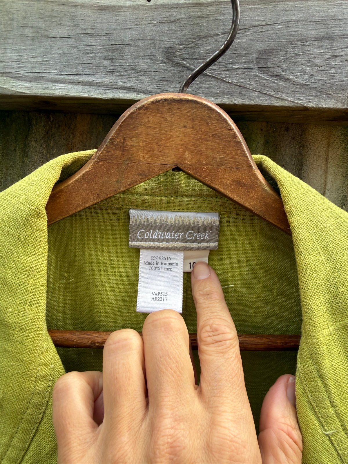 Coldwater Creek Chartreuse Linen Blazer