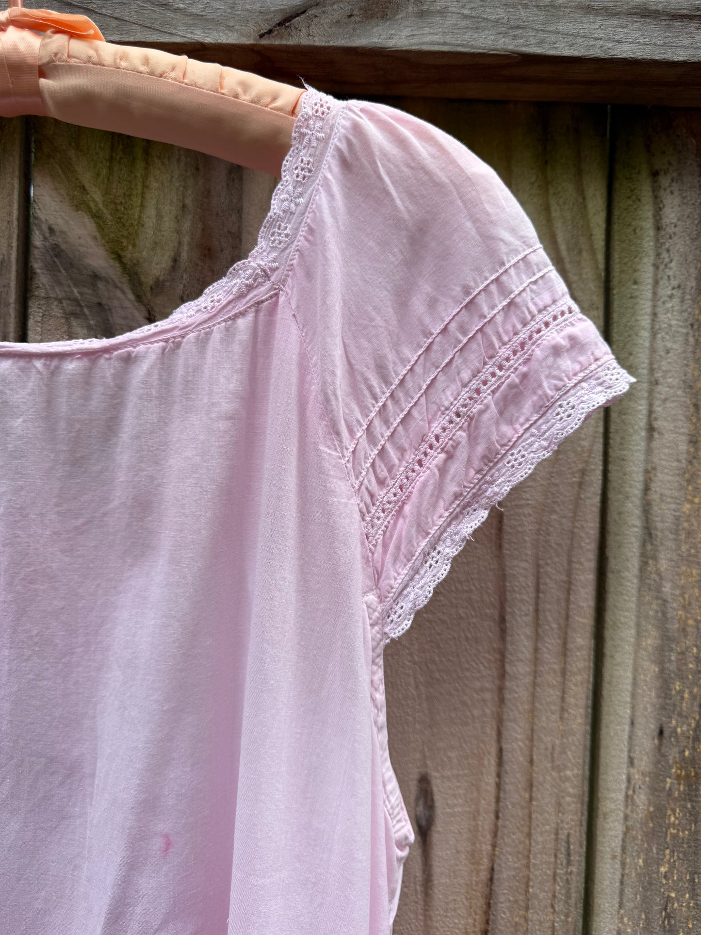 Hand-Dyed Pink Heirloom Cotton Nightgown | Iwana