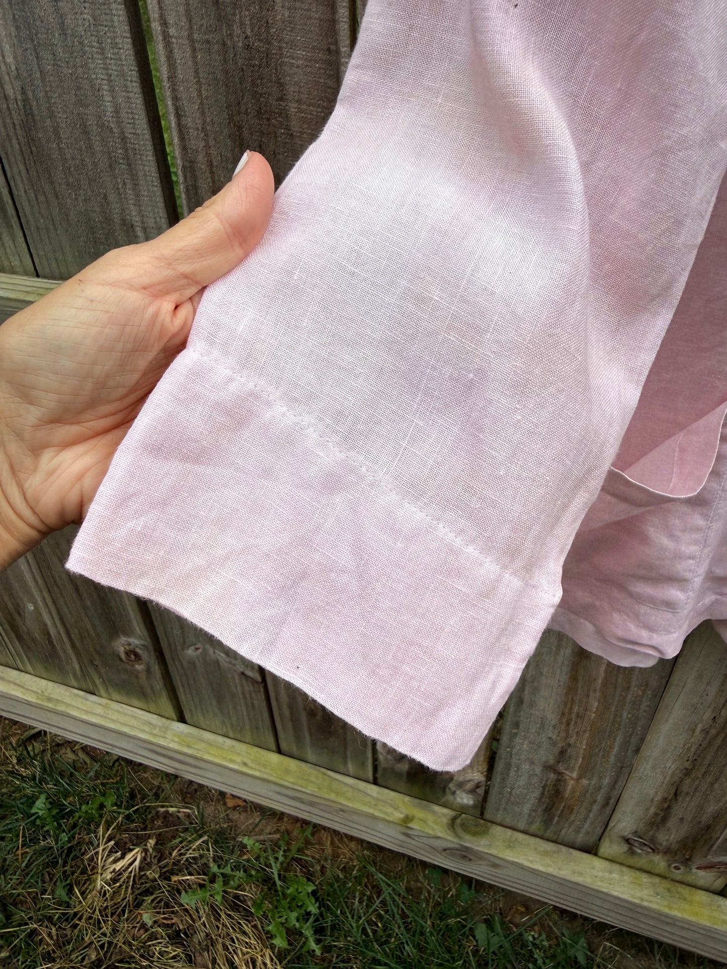 Hand-Dyed Blush Linen Button-Up | Jams World