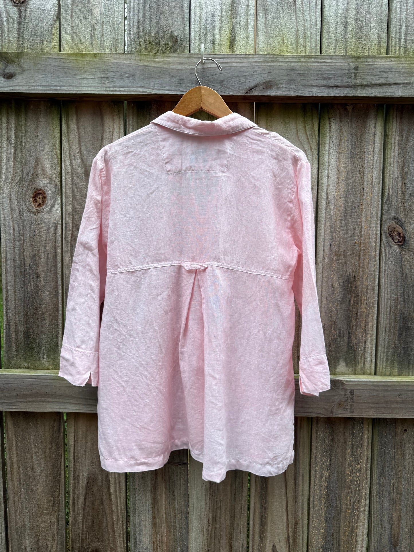 Hand-Dyed Blush Linen Button-Up | Jams World