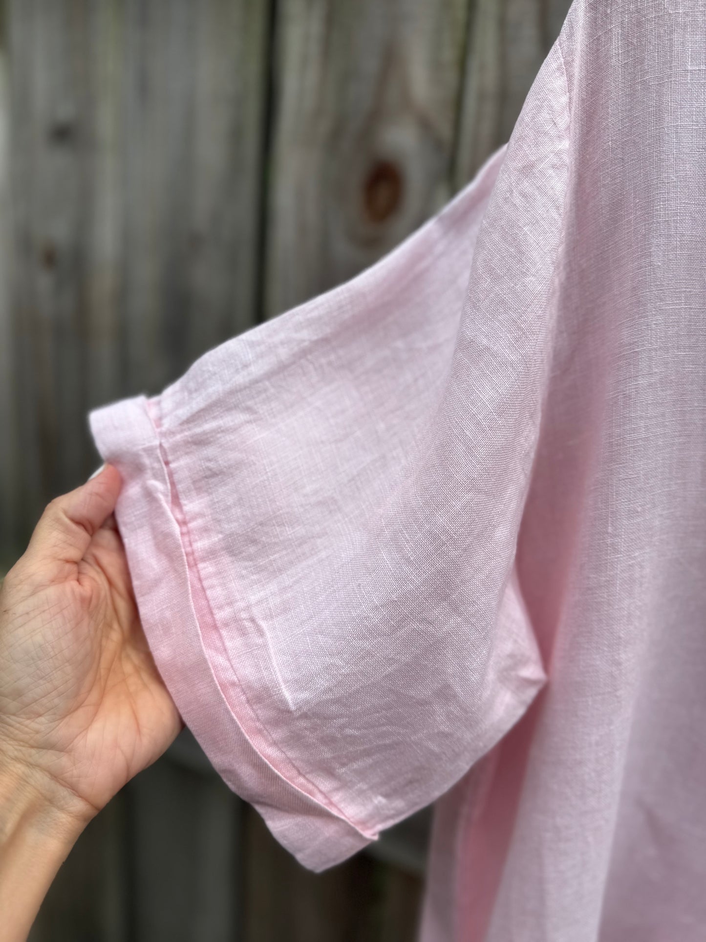 Hand-Dyed Blush Pink Linen Resort Dress