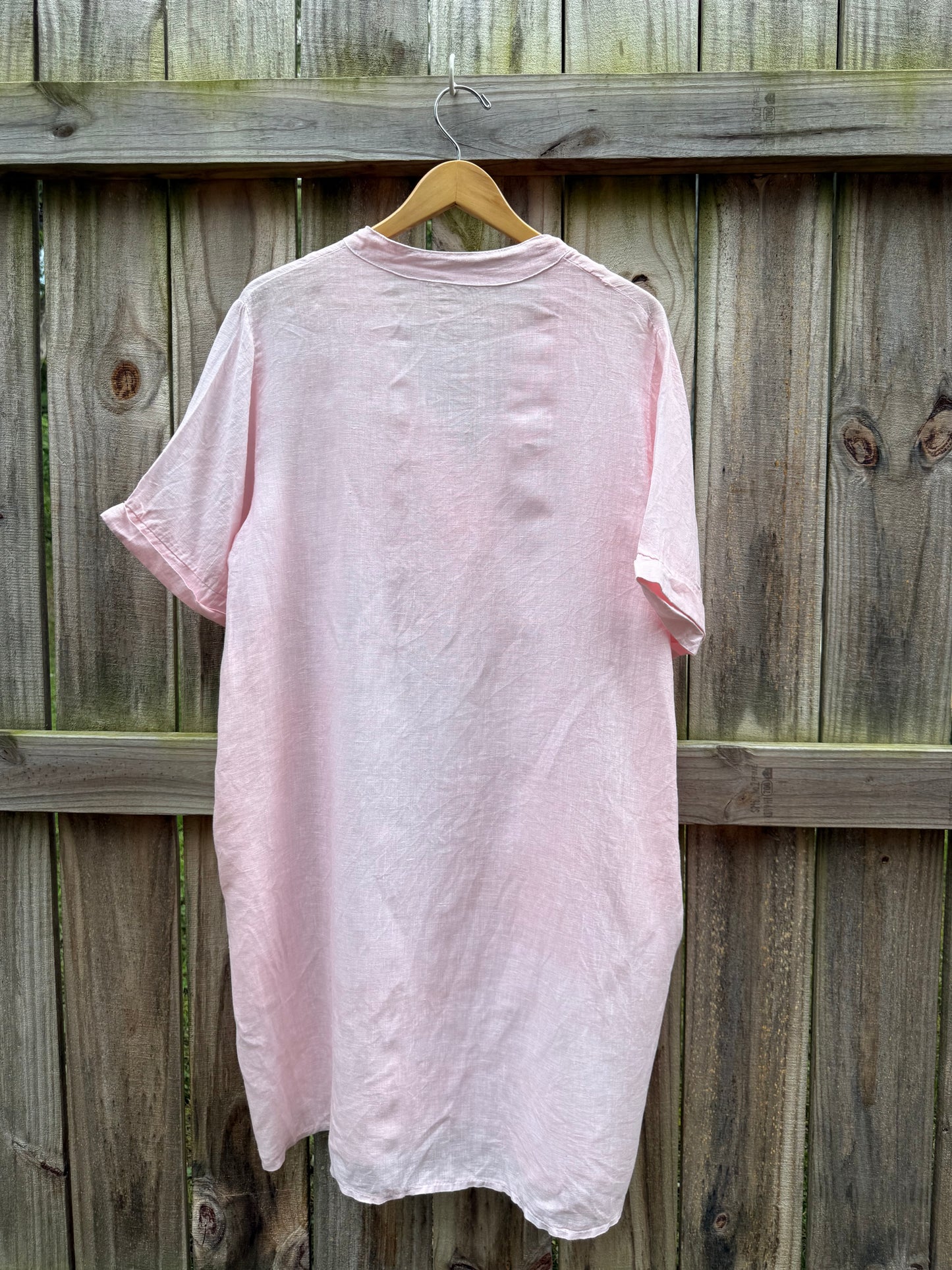 Hand-Dyed Blush Pink Linen Resort Dress