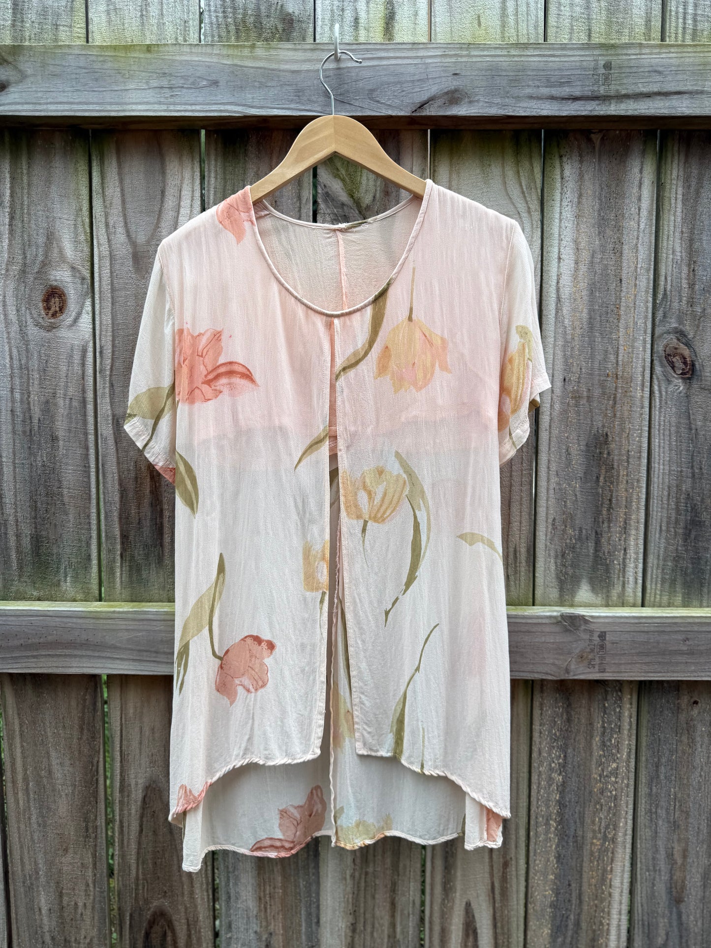 Vintage Hand-Dyed Reworked Floral Babydoll Blouse | One of a Kind