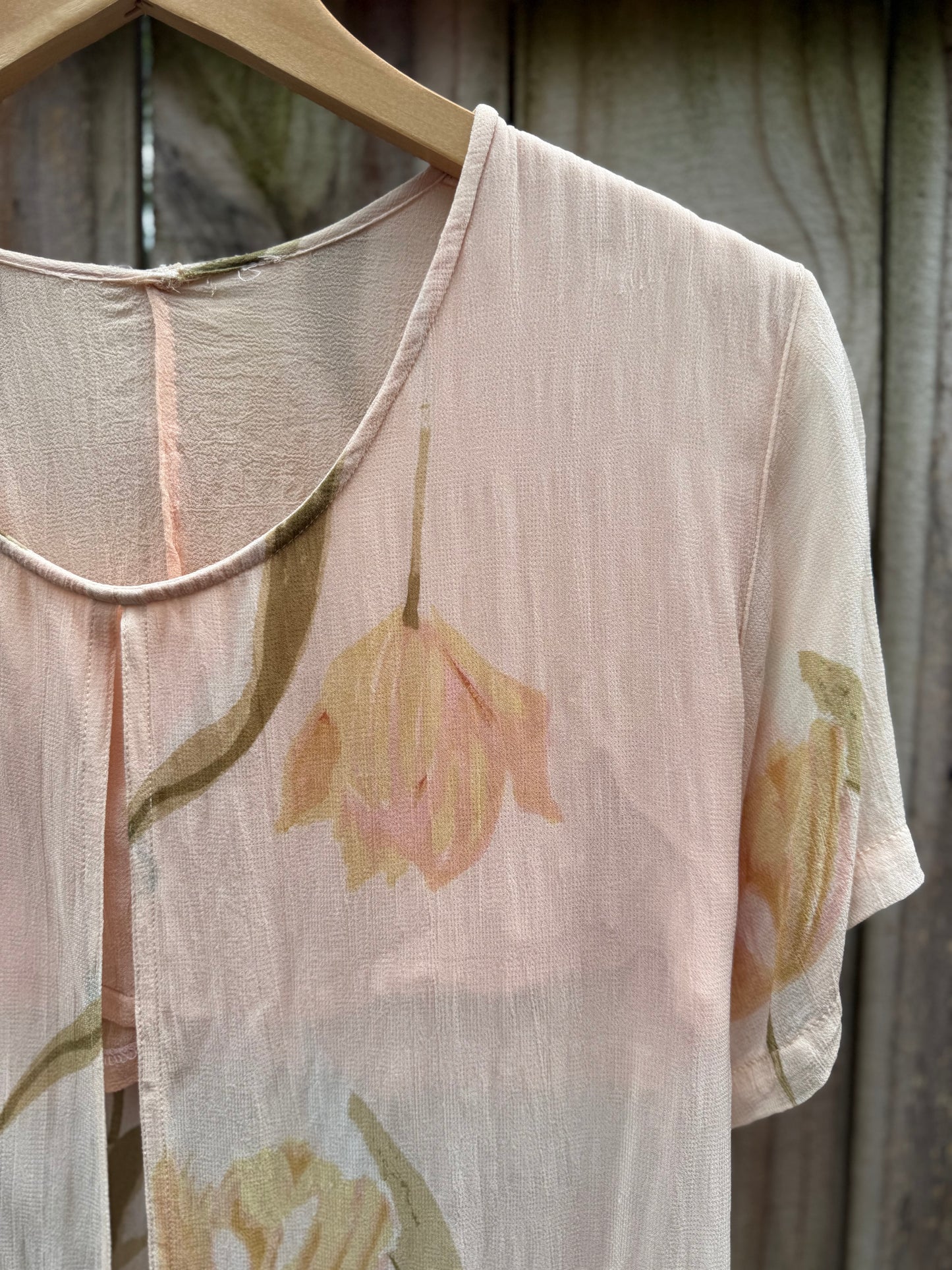 Vintage Hand-Dyed Reworked Floral Babydoll Blouse | One of a Kind