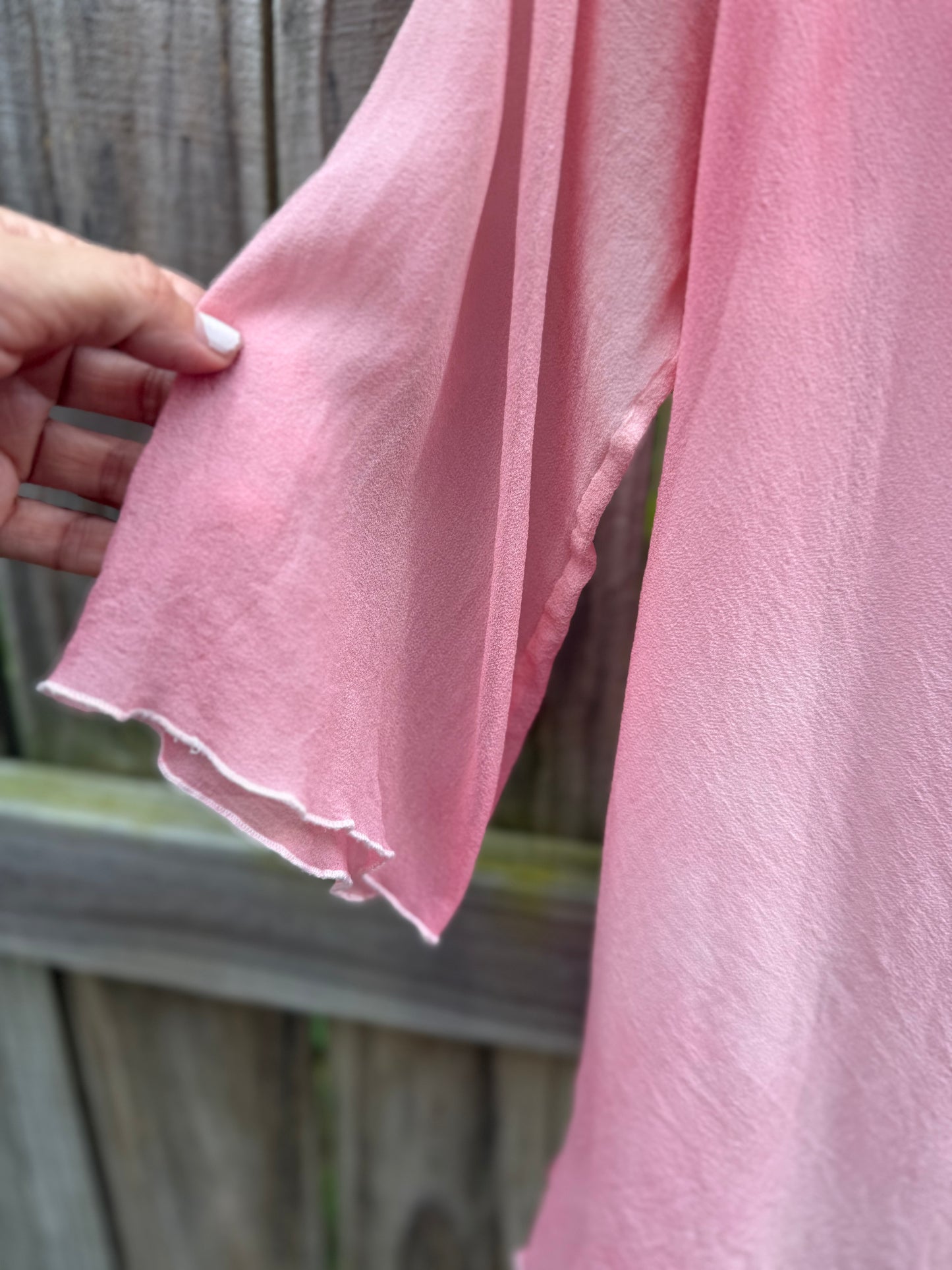 Hand Dyed Silk Cowl Neck Pink Blouse | One of One