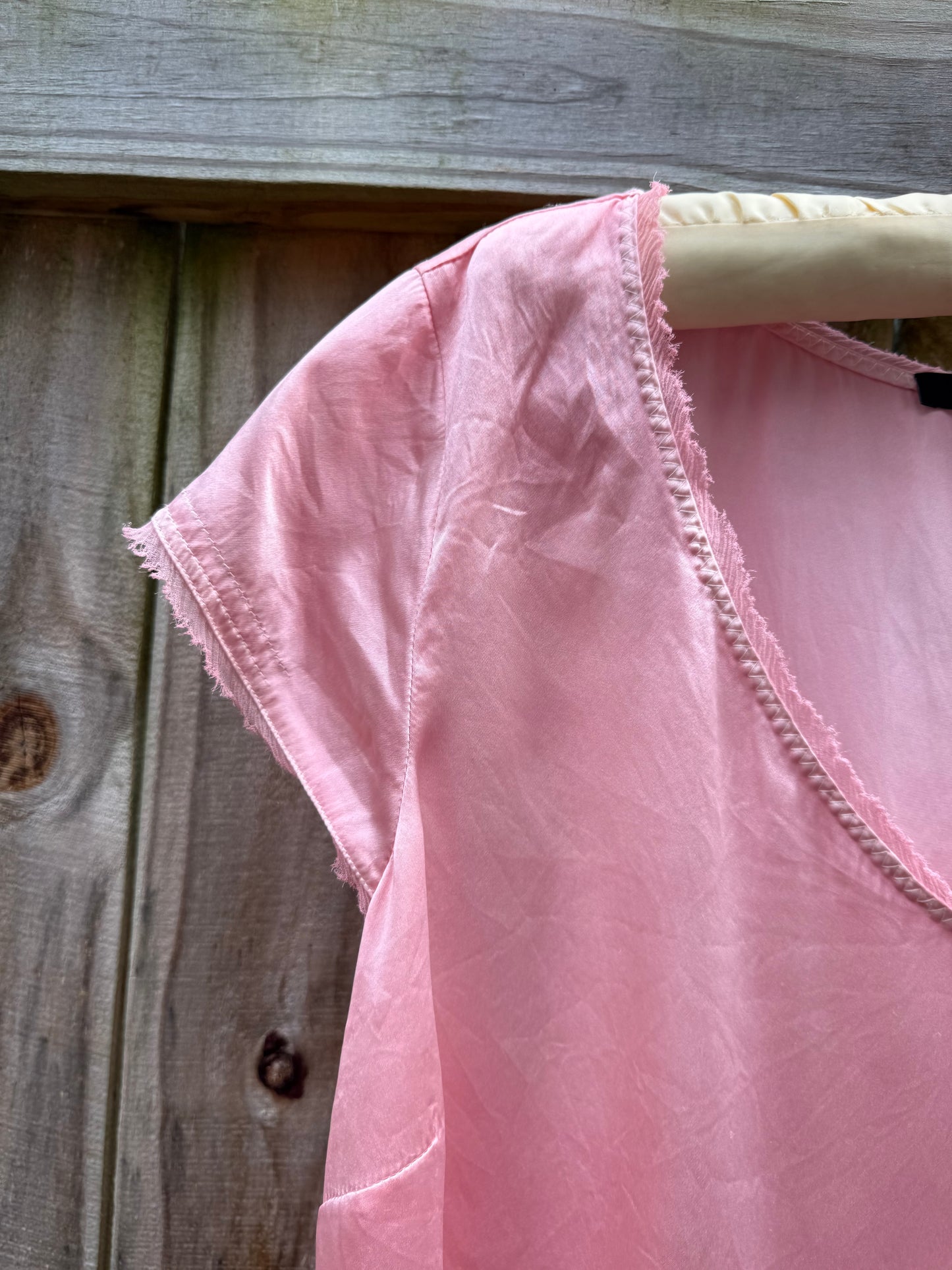 Vintage Hand Dyed Blush Silk Tee | Tahari