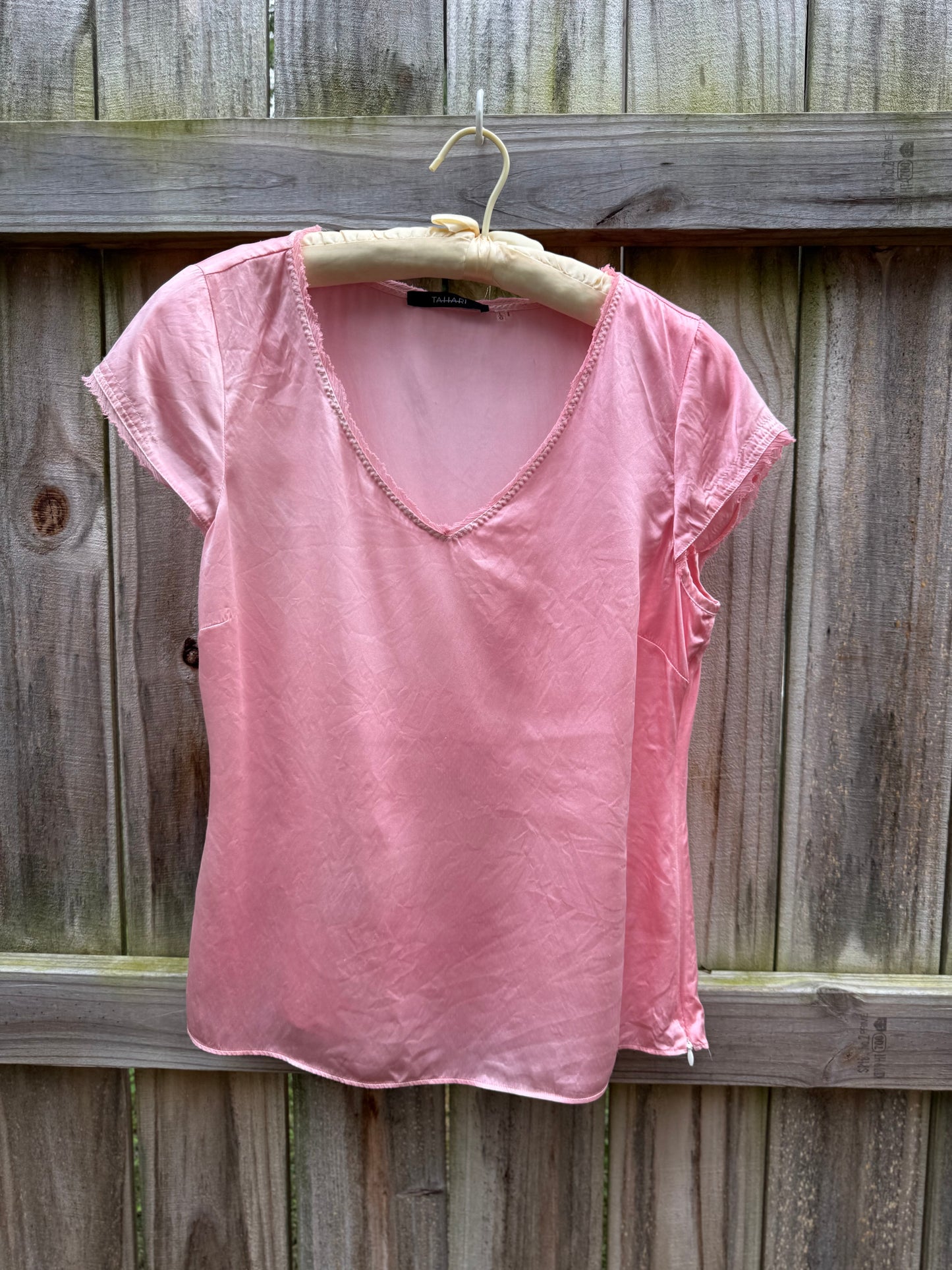 Vintage Hand Dyed Blush Silk Tee | Tahari