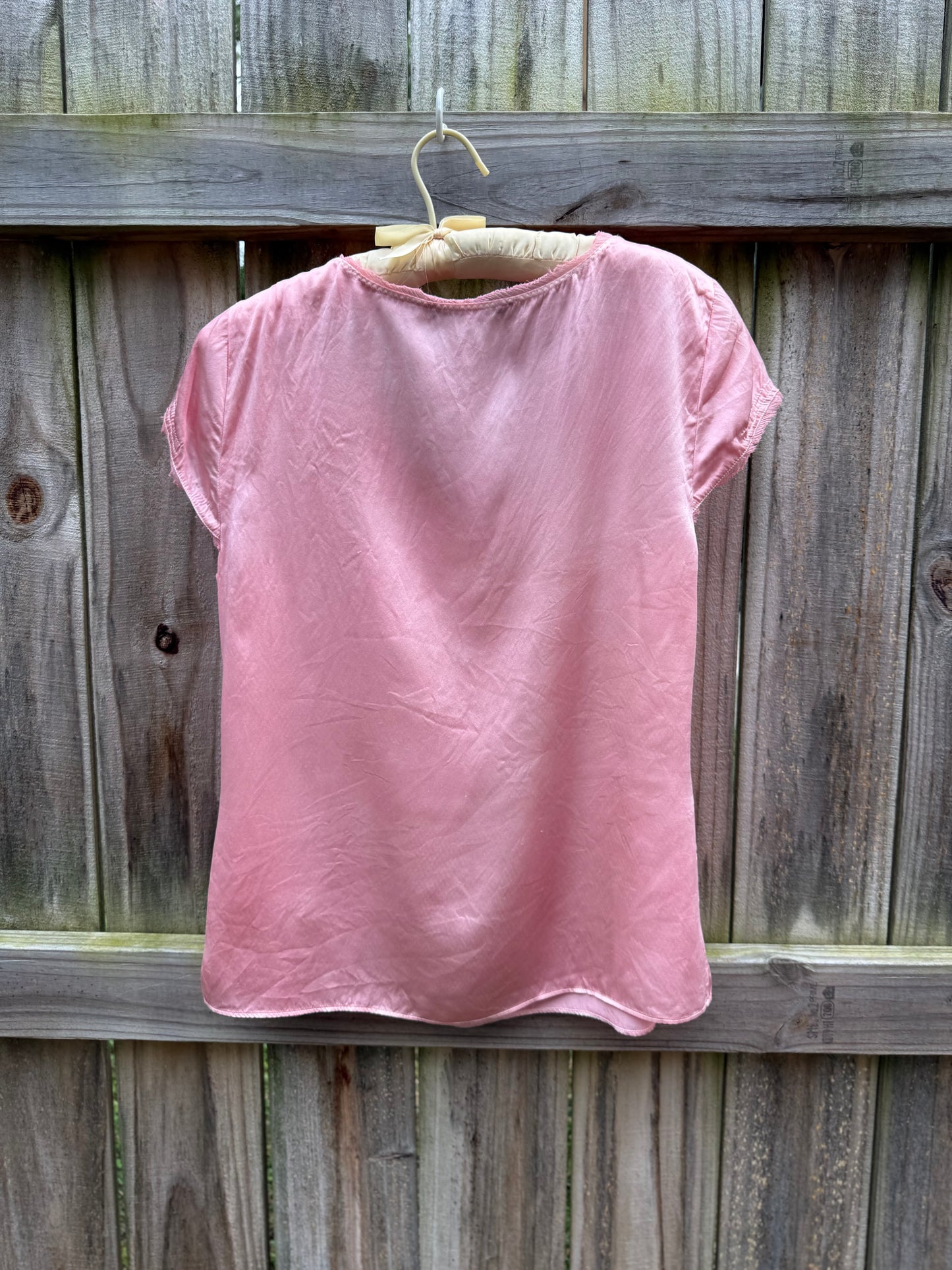 Vintage Hand Dyed Blush Silk Tee | Tahari
