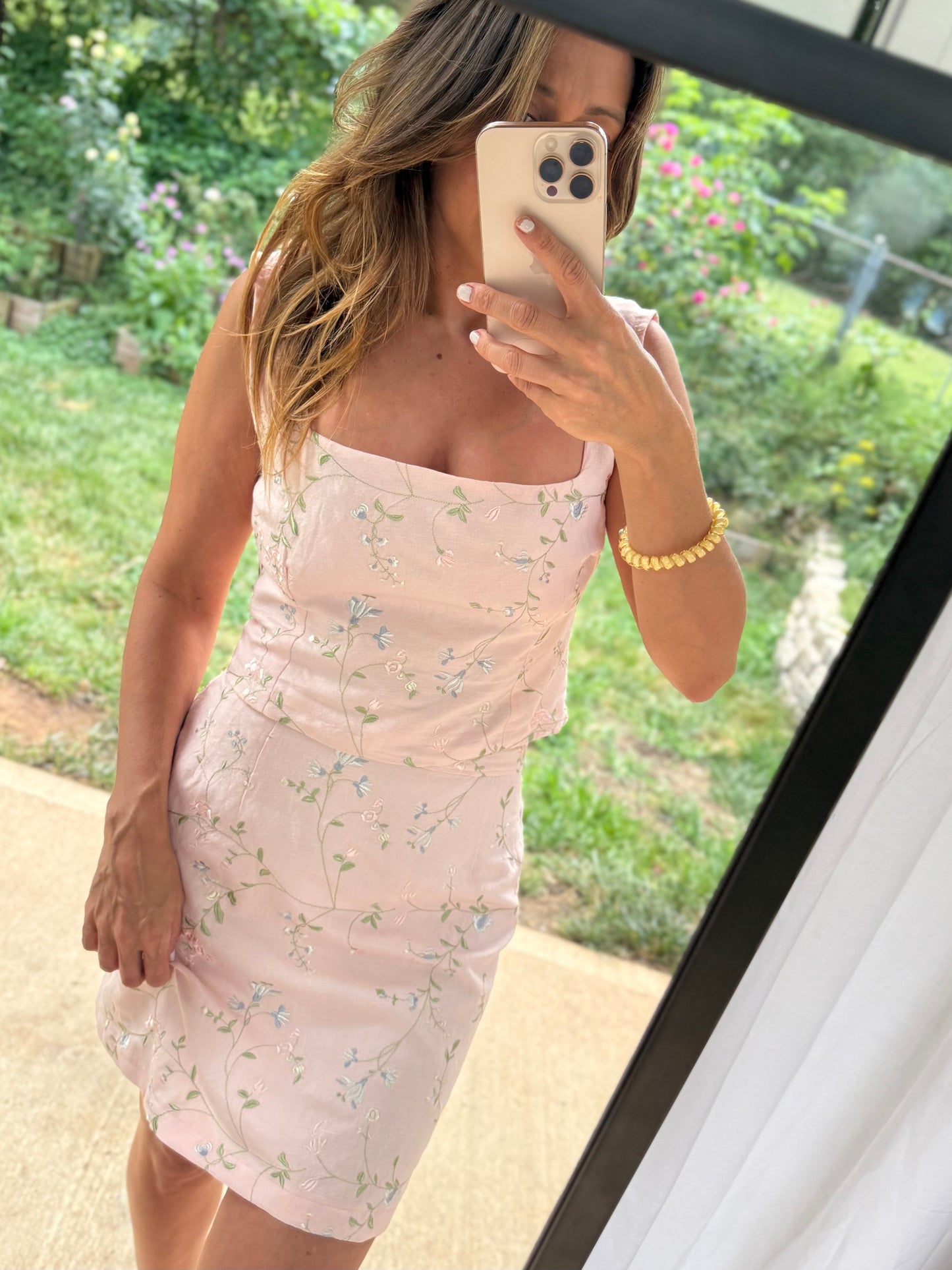 Sunday Honey Original Embroidered Linen Two Piece Set | One of One