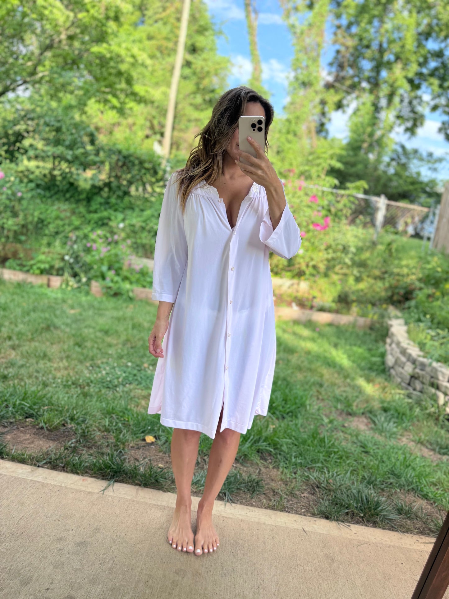 Vintage Miss Elaine Embroidered Lounge Dress