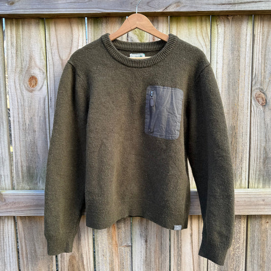 L.L.Bean Merino Wool Utility Pocket Sweater – Olive