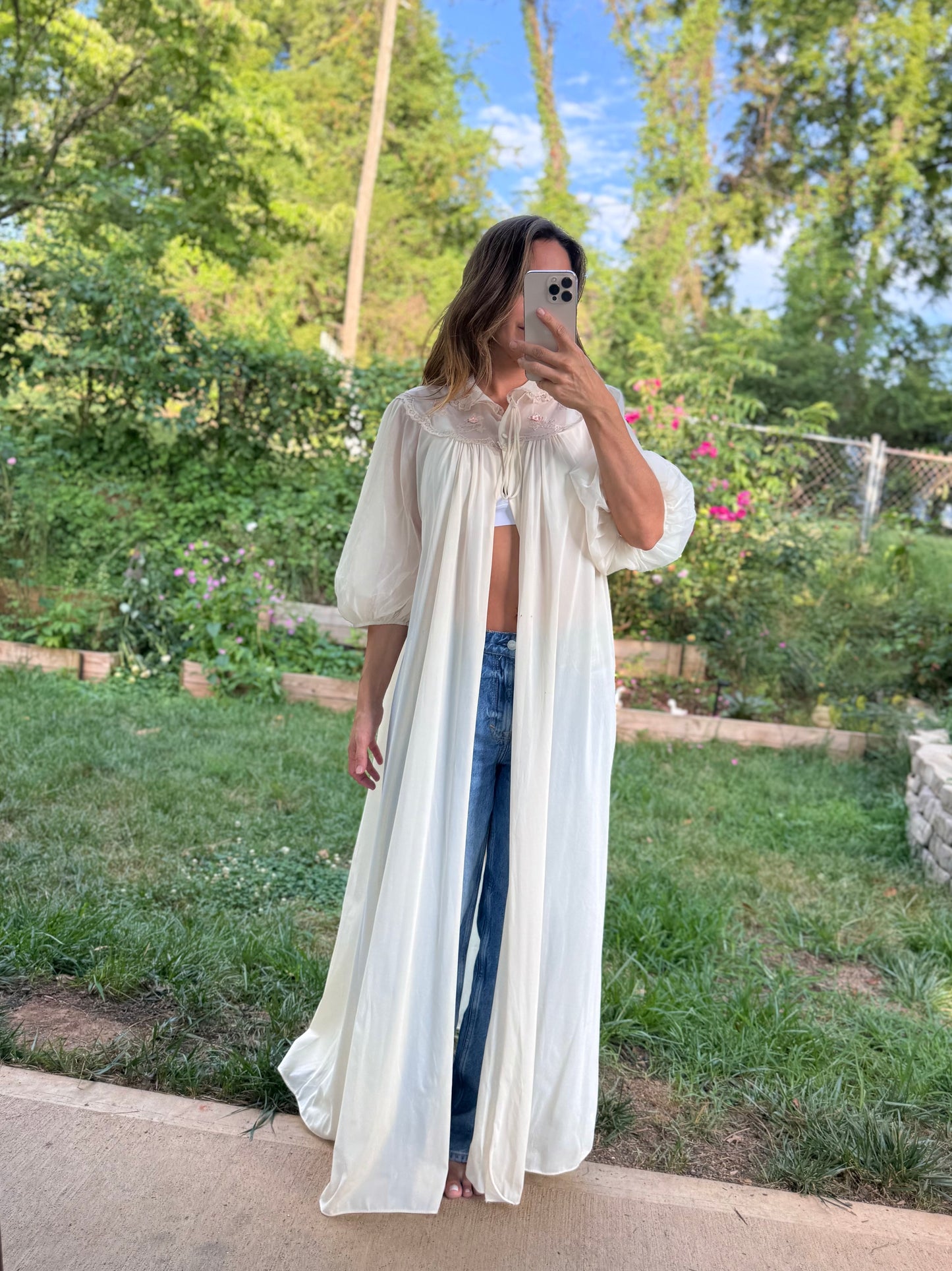 Vintage Sheer Embroidered Nightgown |  Coquette