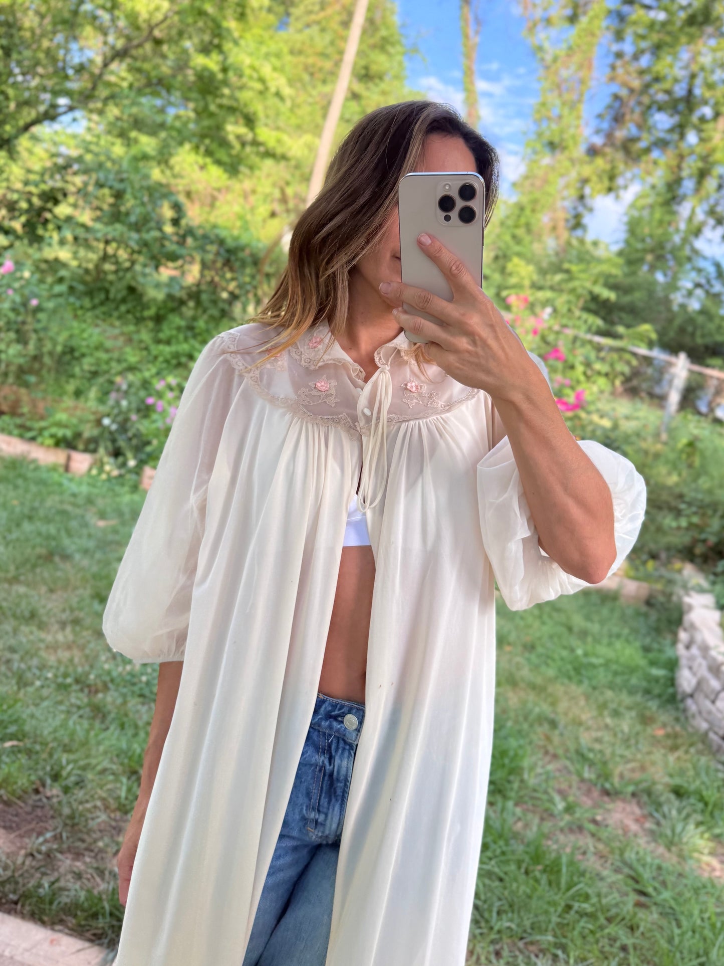 Vintage Sheer Embroidered Nightgown |  Coquette