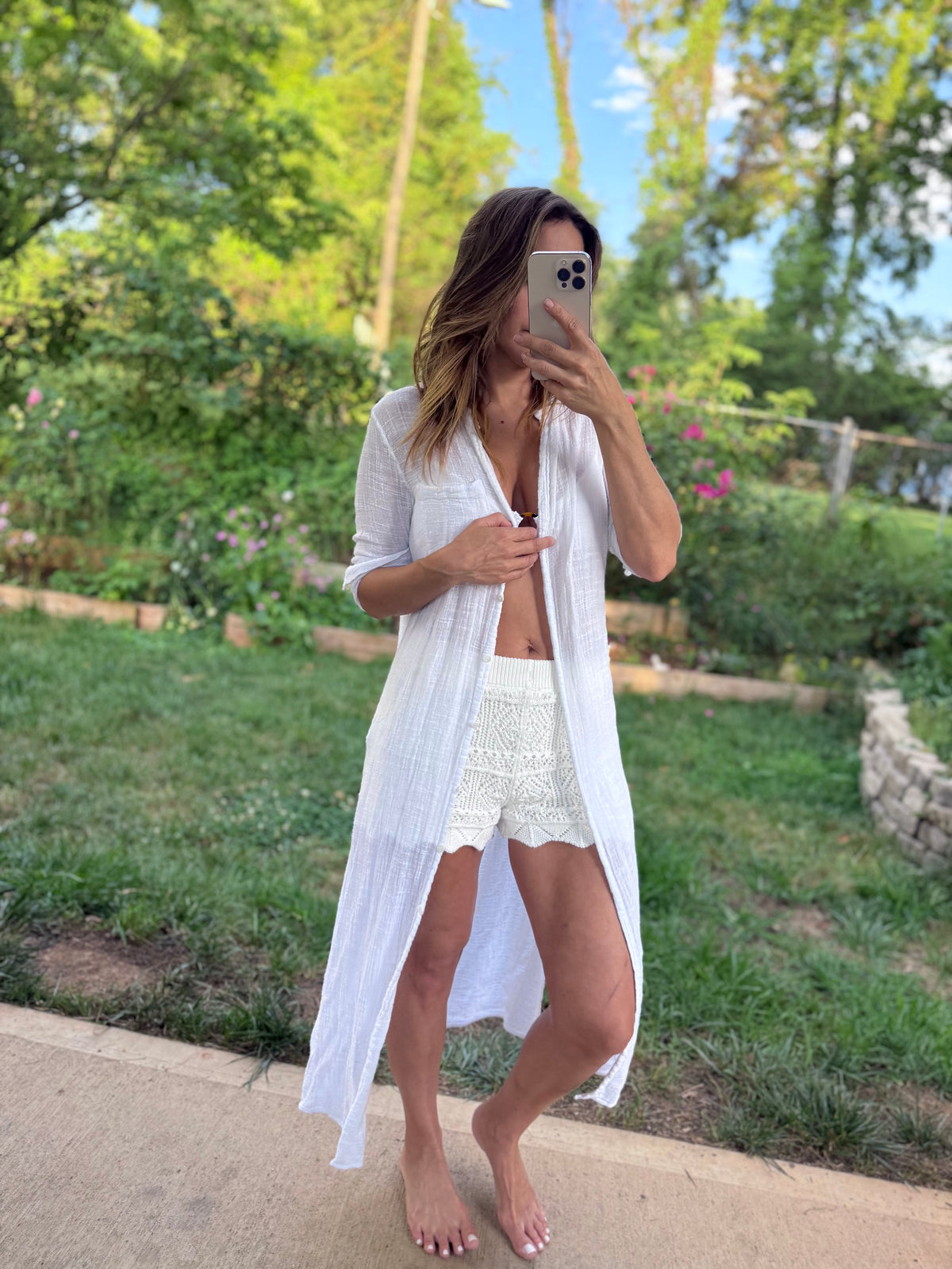 Enza Costa White Crinkle Cotton Beach Cover Up | Resort Minimalist
