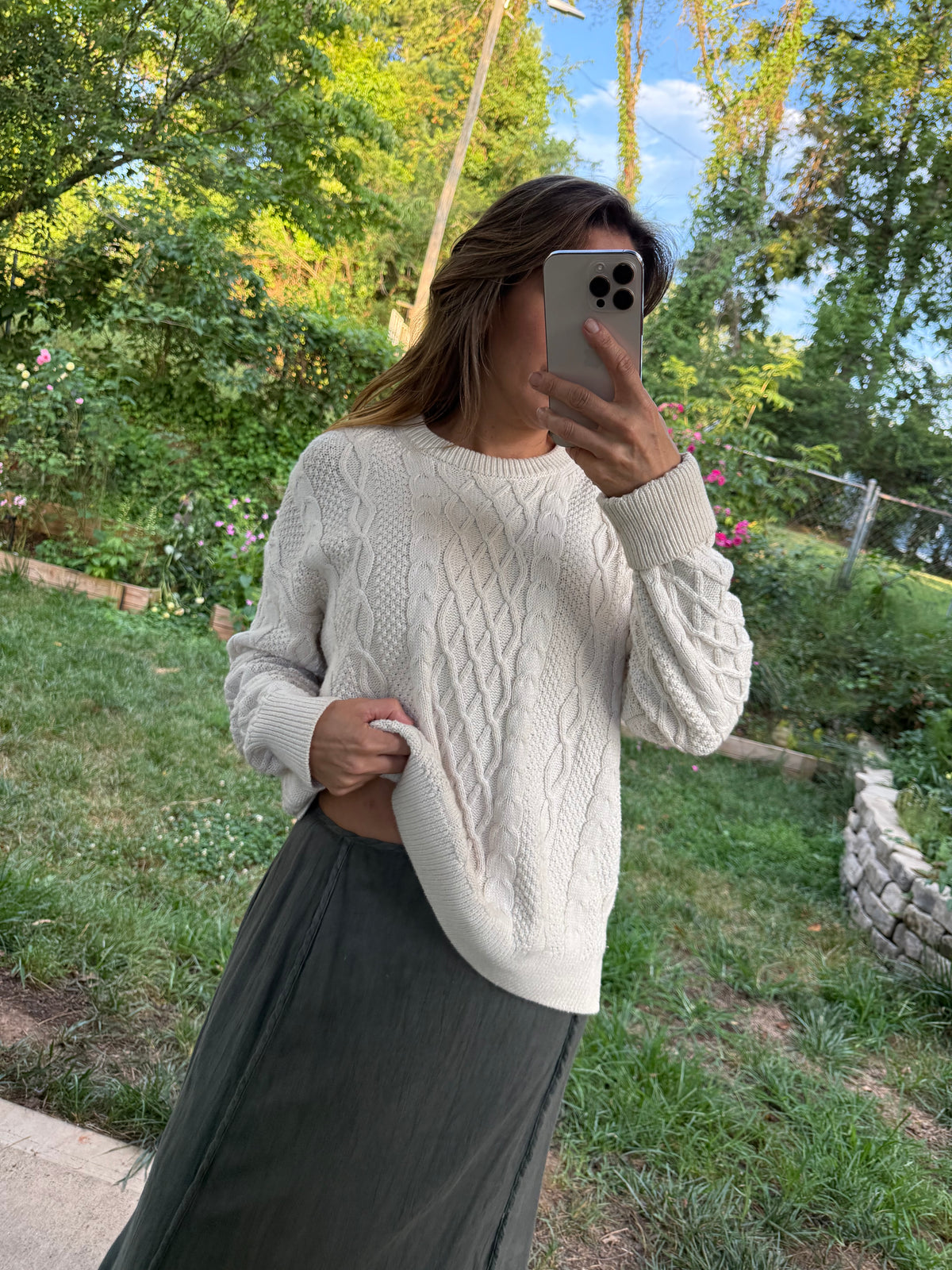 J.Crew Cotton Cable Knit Sweater