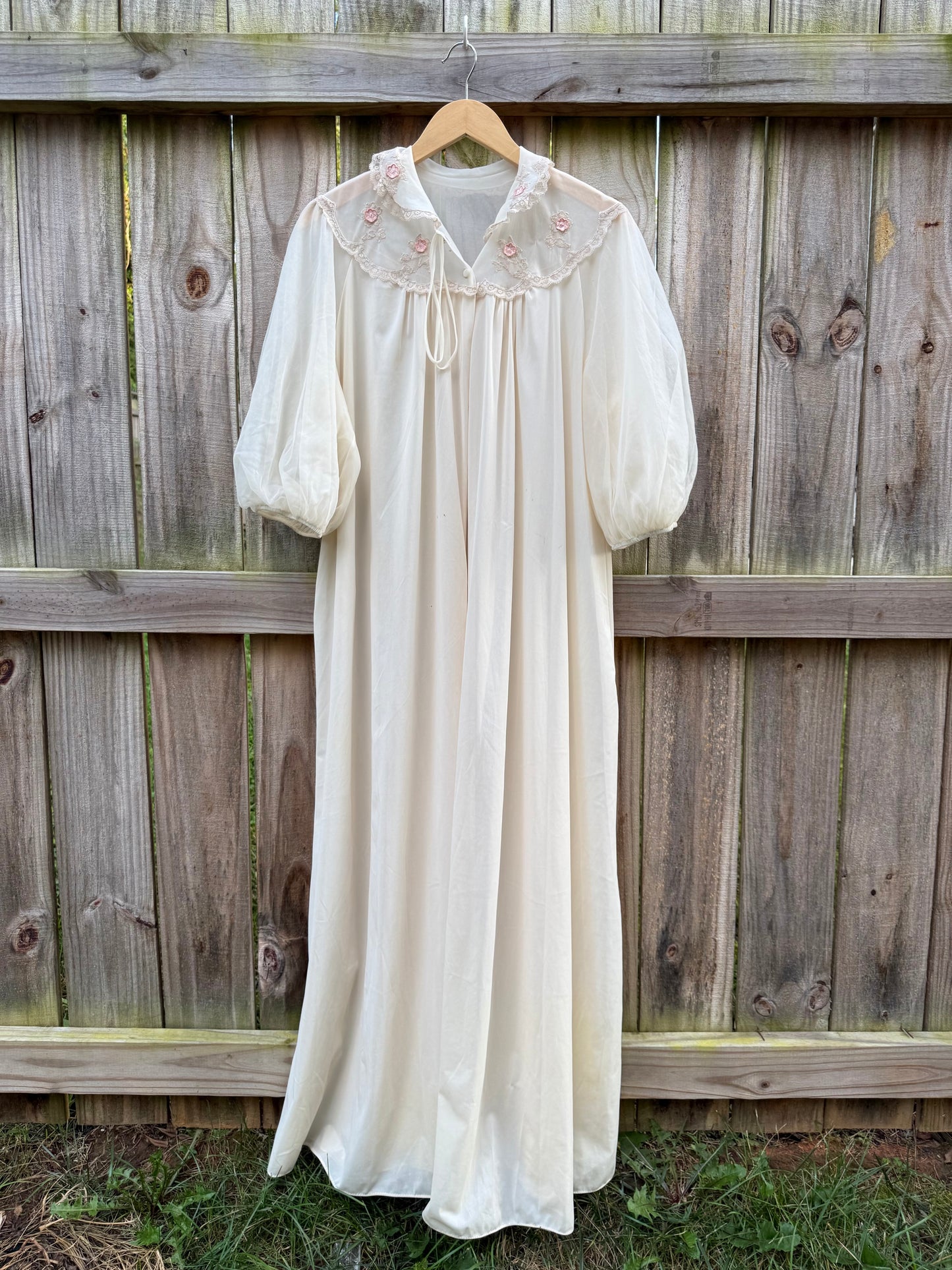 Vintage Sheer Embroidered Nightgown |  Coquette