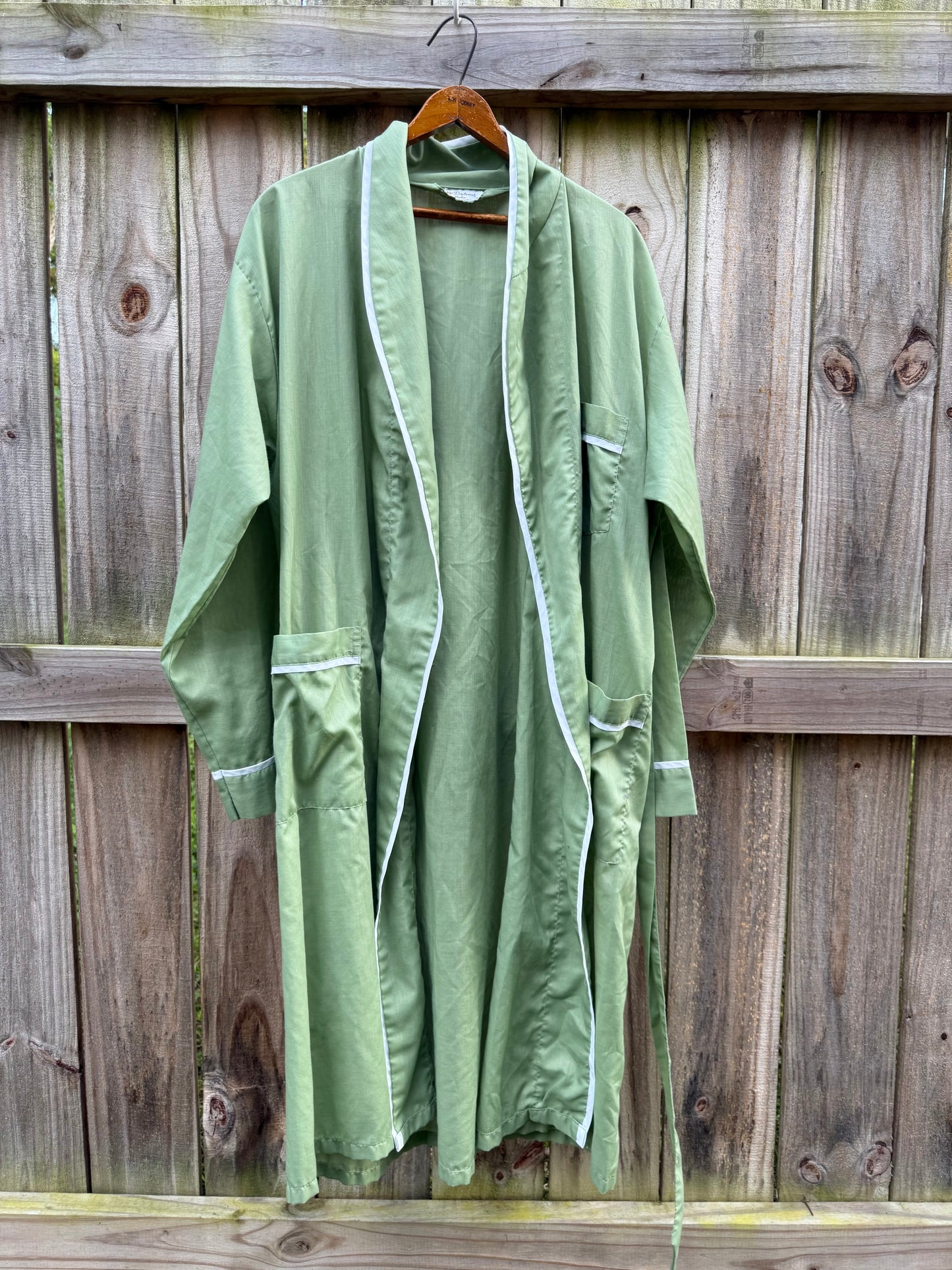 Vintage Sage Piped Robe