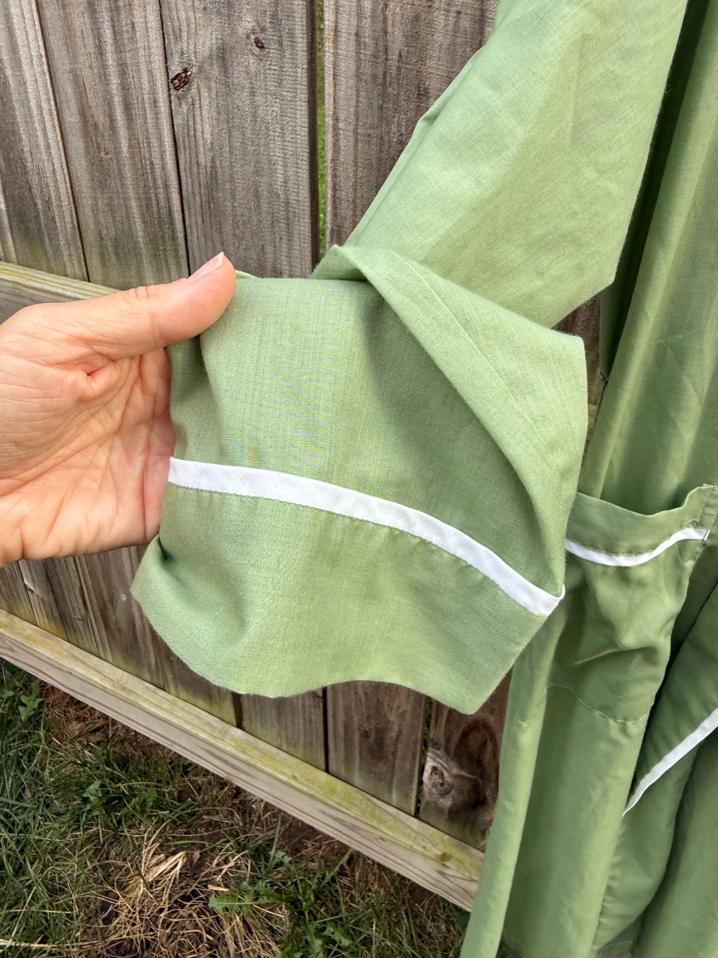 Vintage Sage Piped Robe