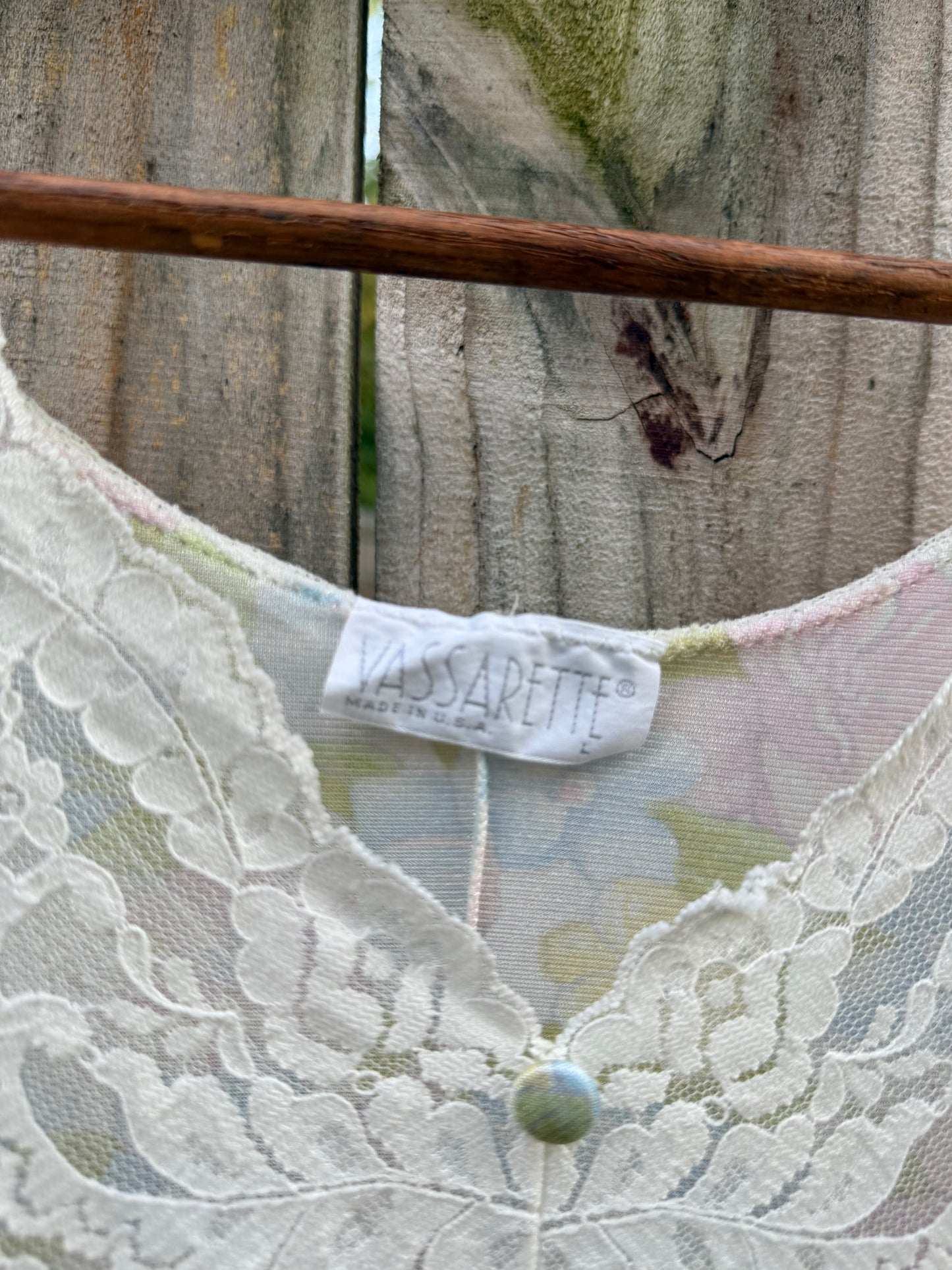 Vintage Vassarette Pastel Floral Lace Nightgown | Sheer Maxi Slip