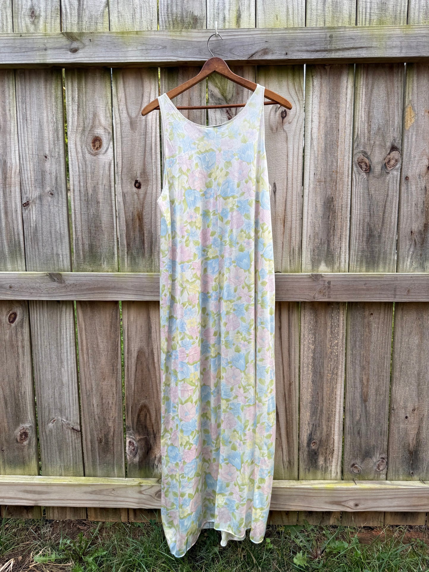 Vintage Vassarette Pastel Floral Lace Nightgown | Sheer Maxi Slip