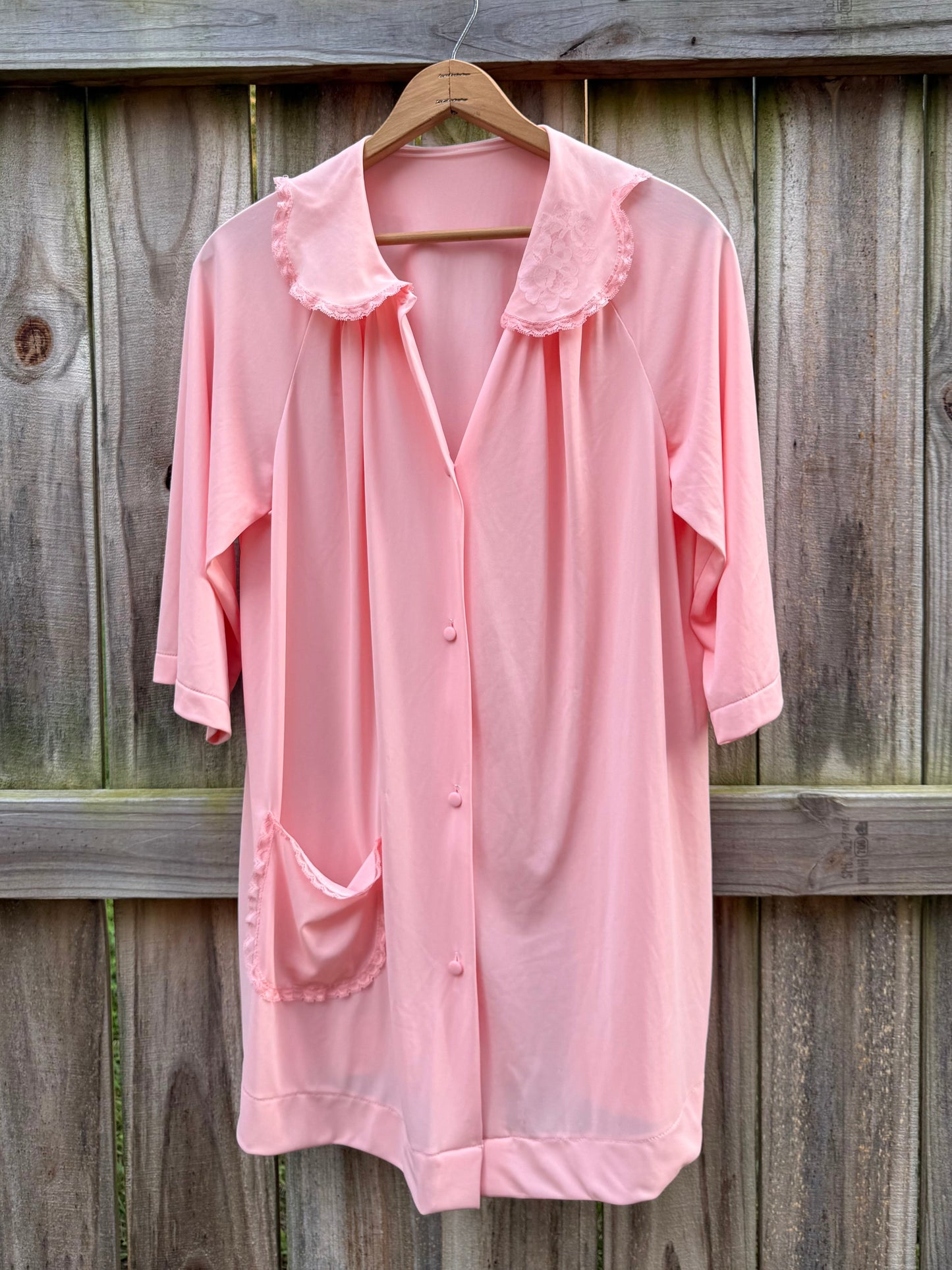 Vintage Blush Pink Chiffon House Dress