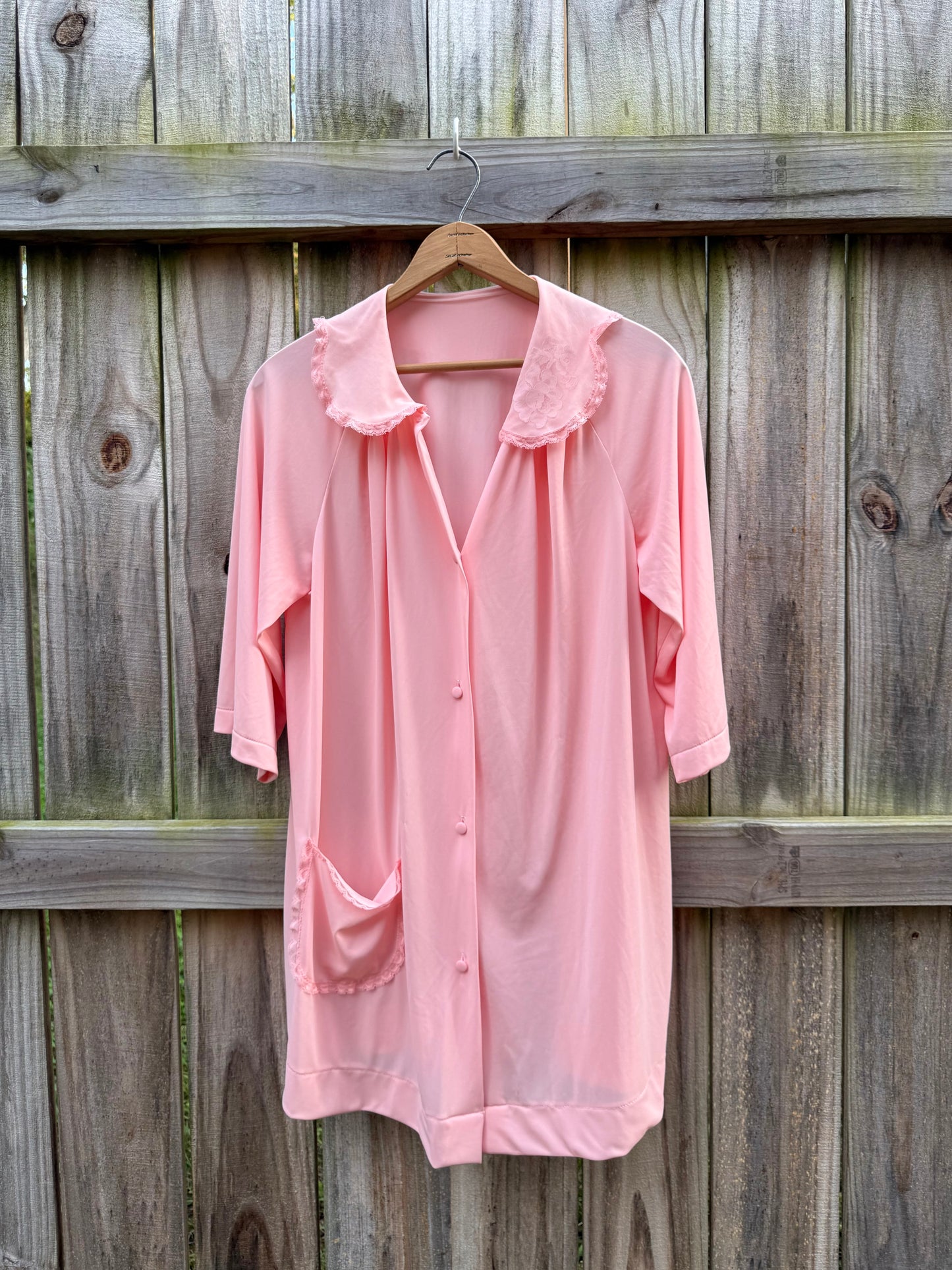 Vintage Bubblegum Pink Lounge Shirt Dress
