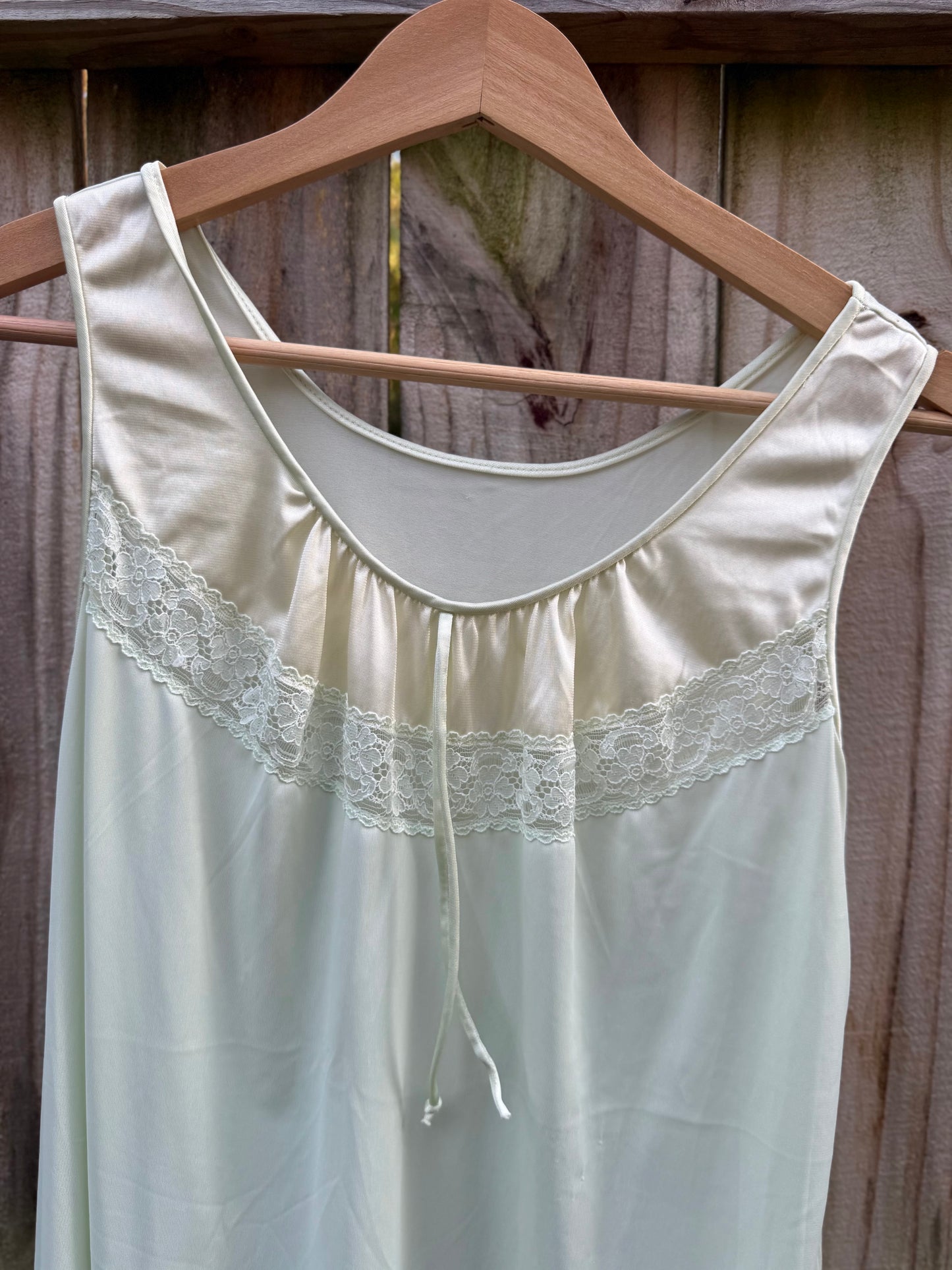 Vintage Mint Green Lace Nylon Nightgown