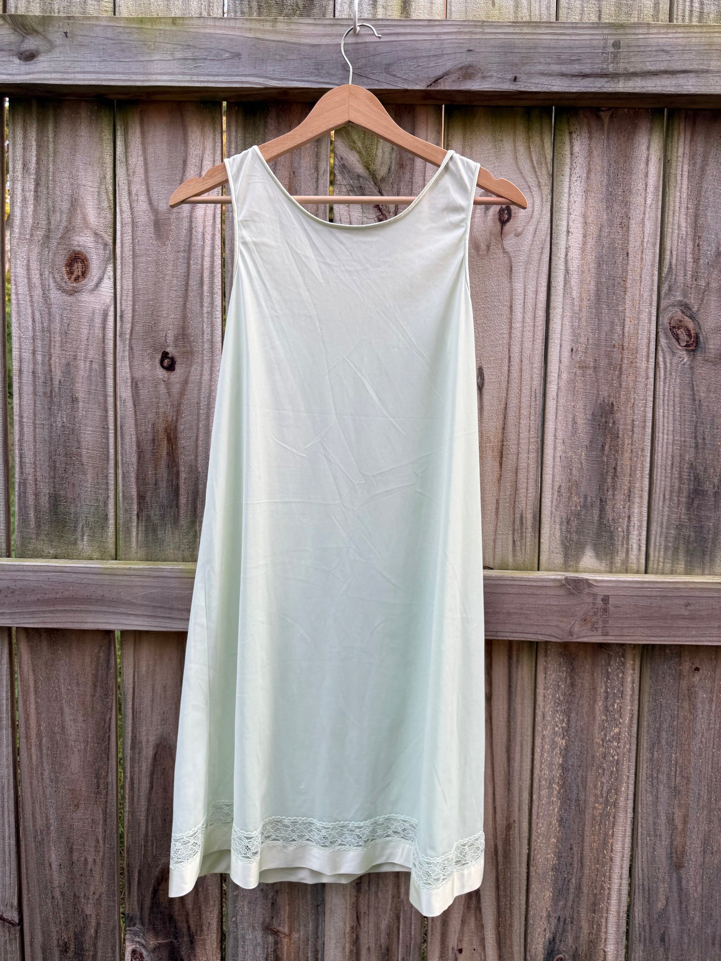 Vintage Mint Green Lace Nylon Nightgown