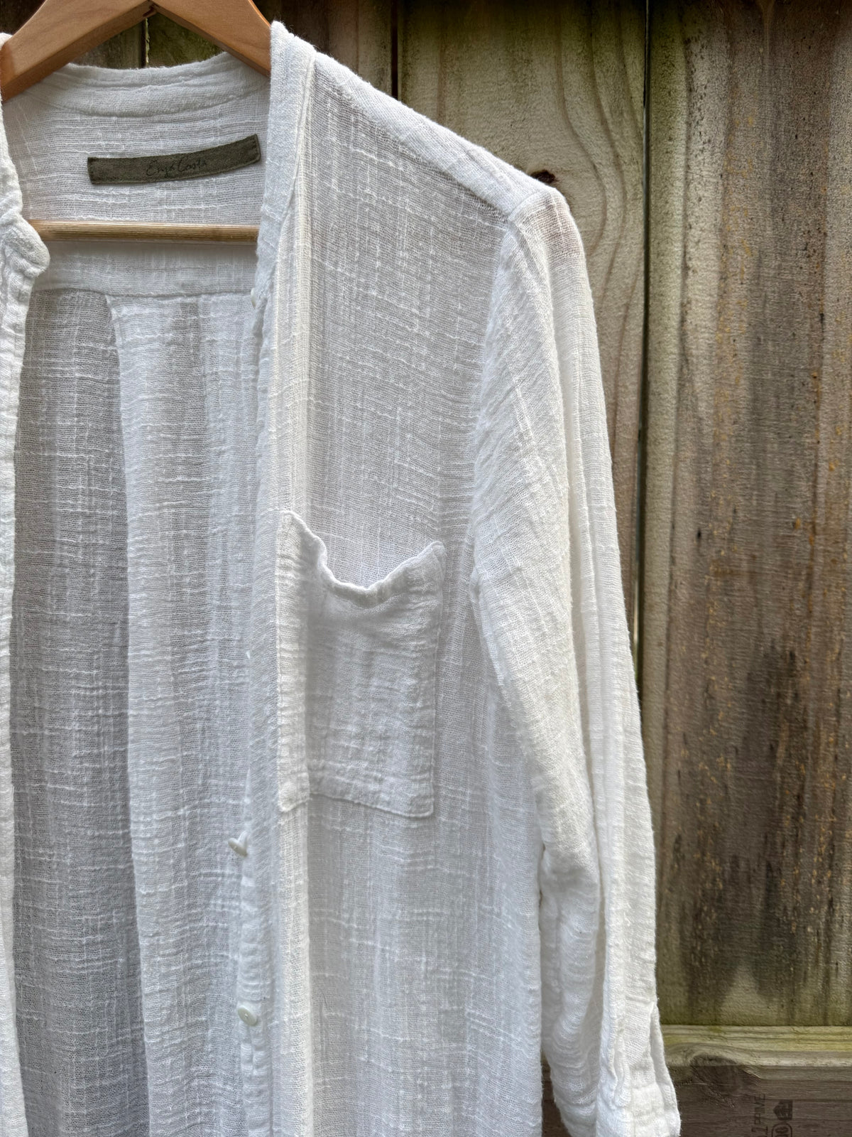 Enza Costa White Crinkle Cotton Beach Cover Up | Resort Minimalist