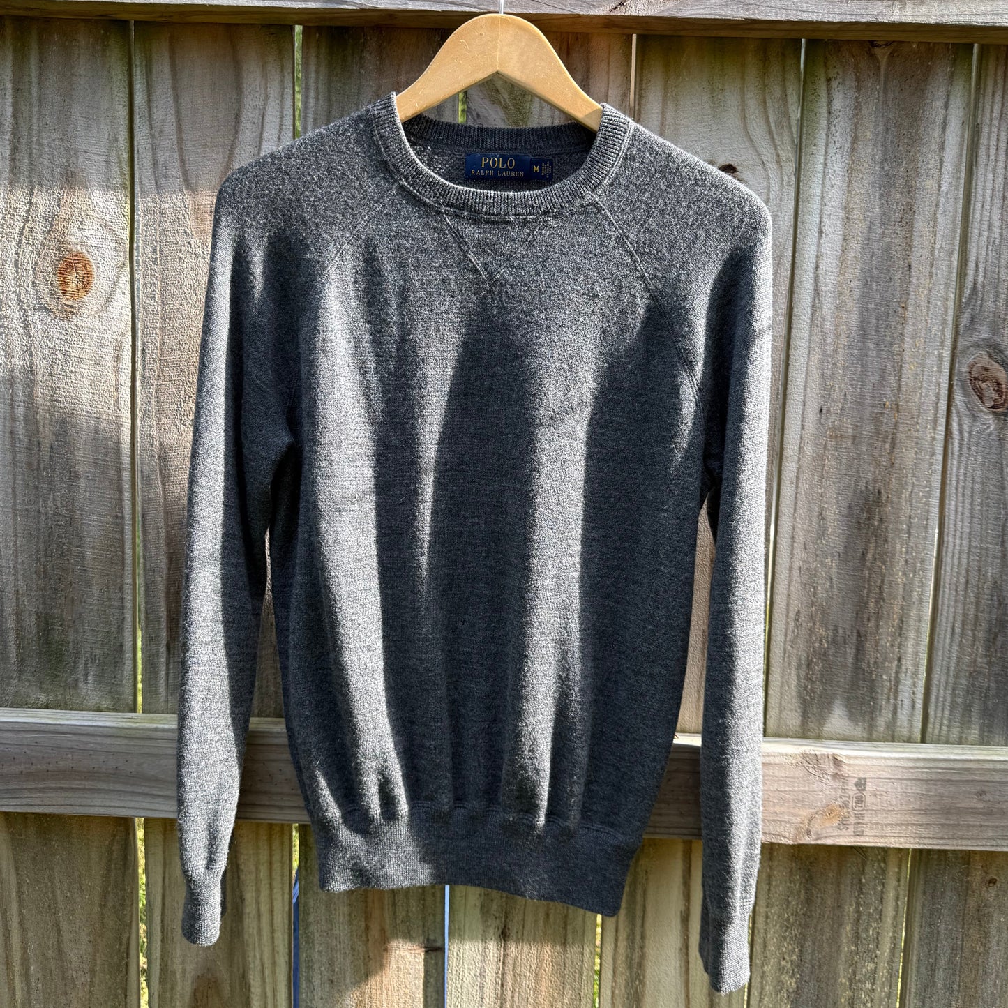Polo Ralph Lauren Wool Crewneck Sweater Charcoal Gray Size M