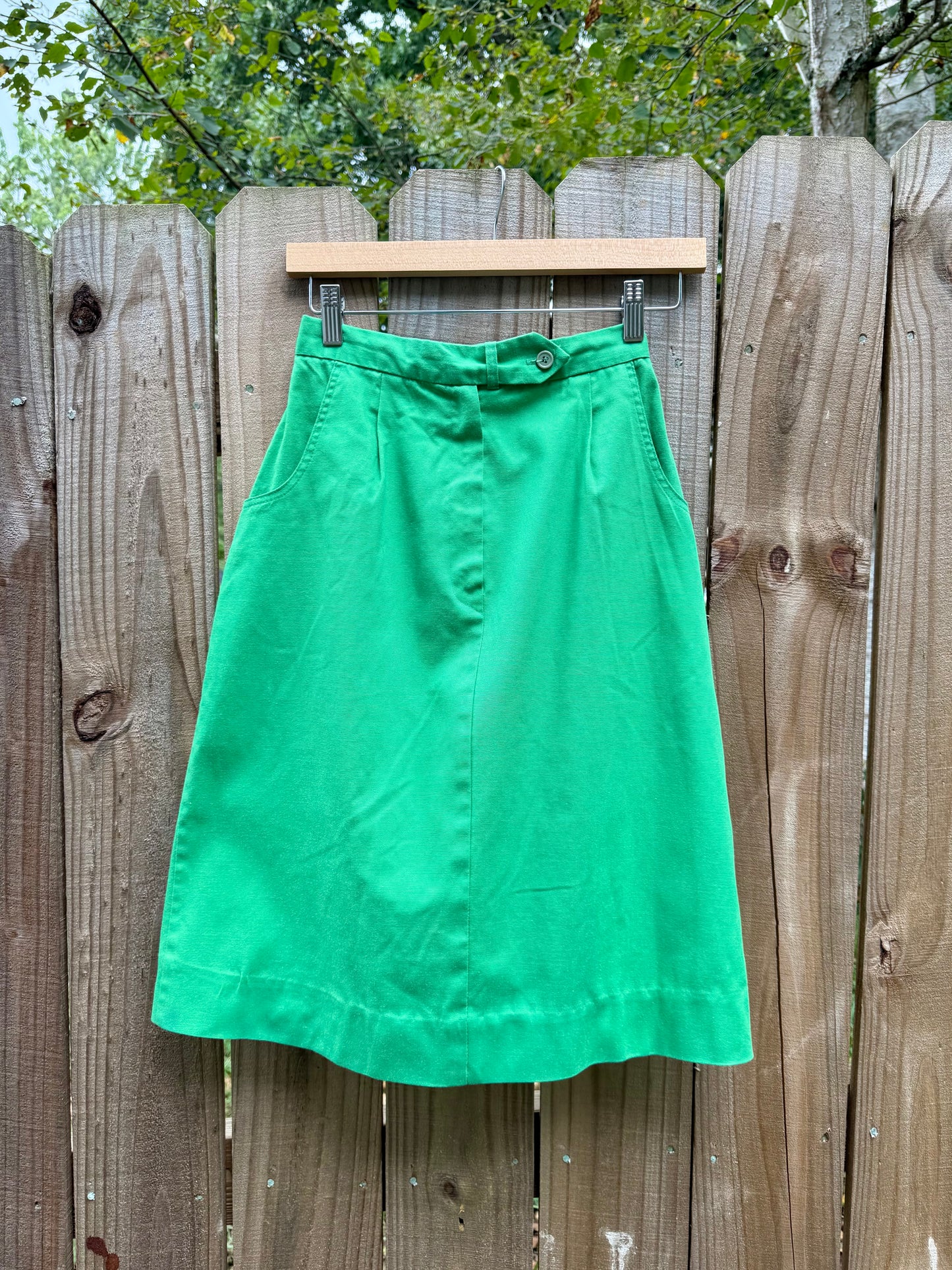 Vintage Ann Michelle Kelly Green Tailored Skirt