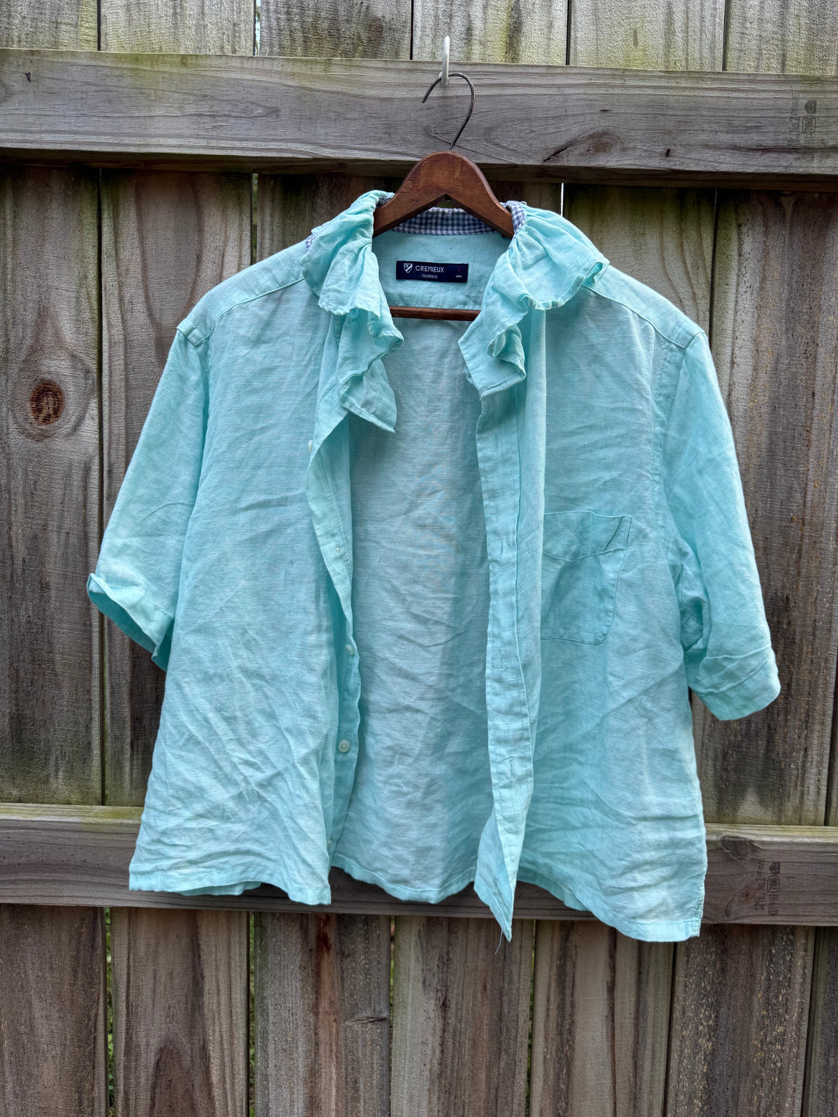 Reworked Crémieux Linen Ruffle Shirt