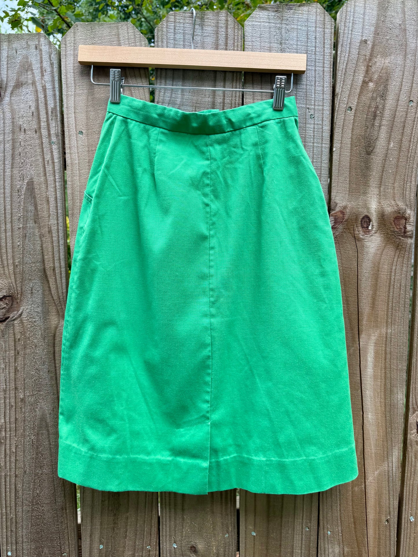 Vintage Ann Michelle Kelly Green Tailored Skirt