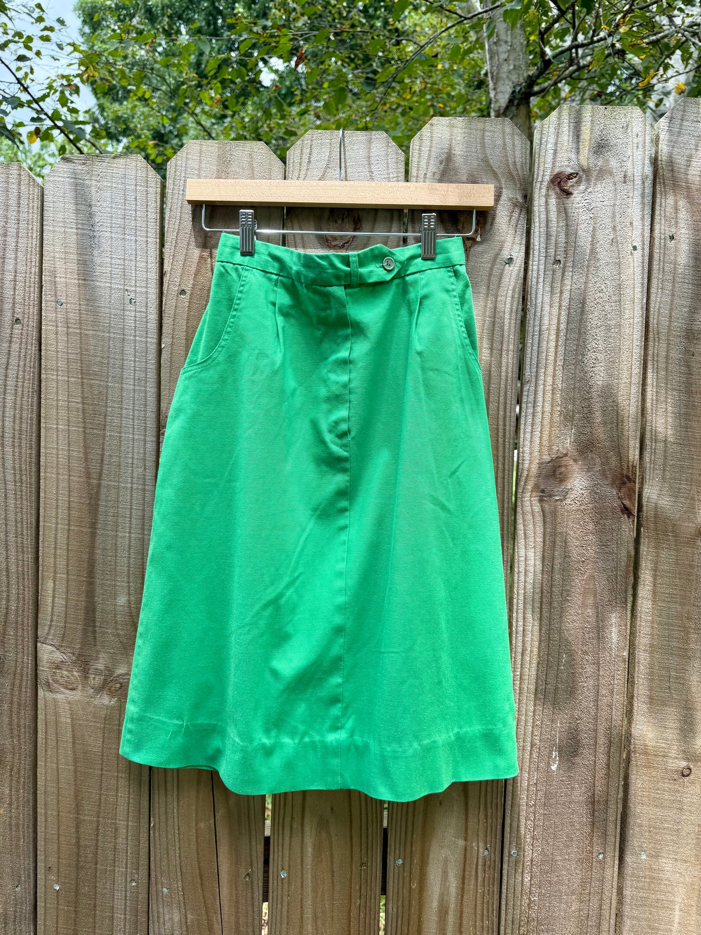 Vintage Ann Michelle Kelly Green Tailored Skirt