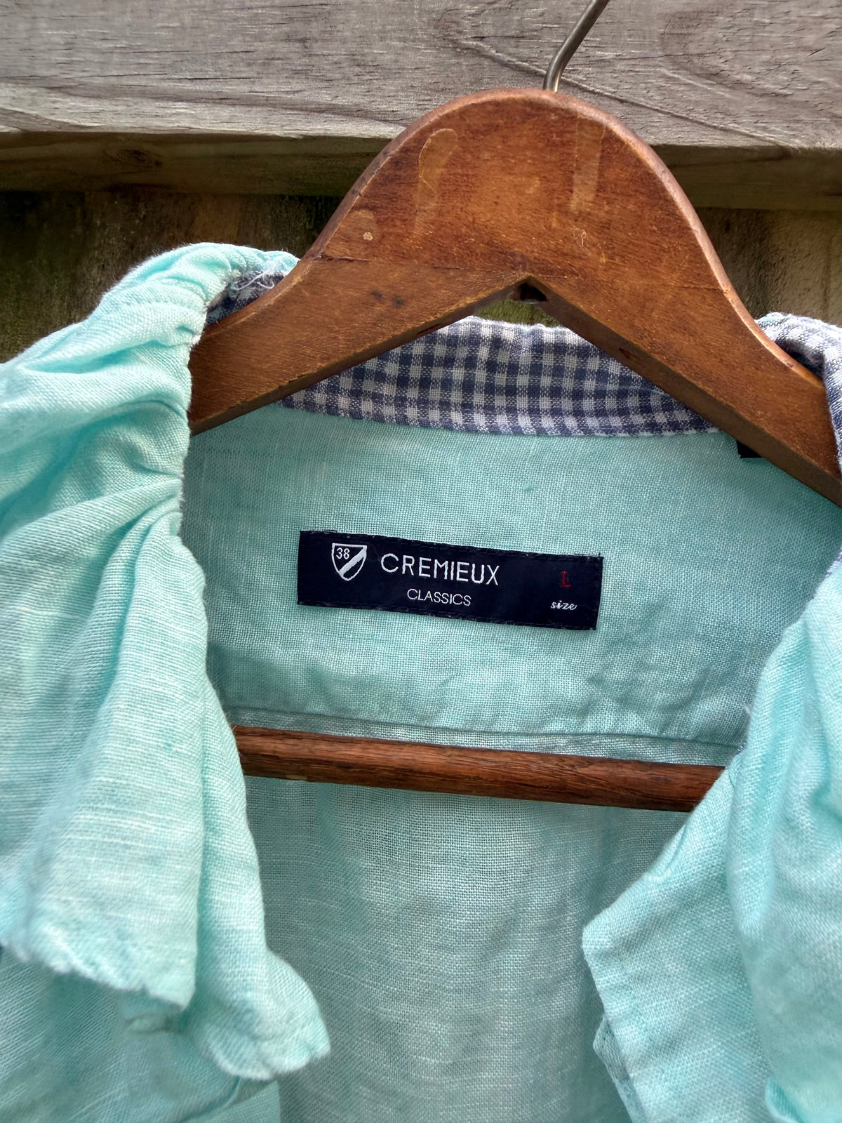 Reworked Crémieux Linen Ruffle Shirt
