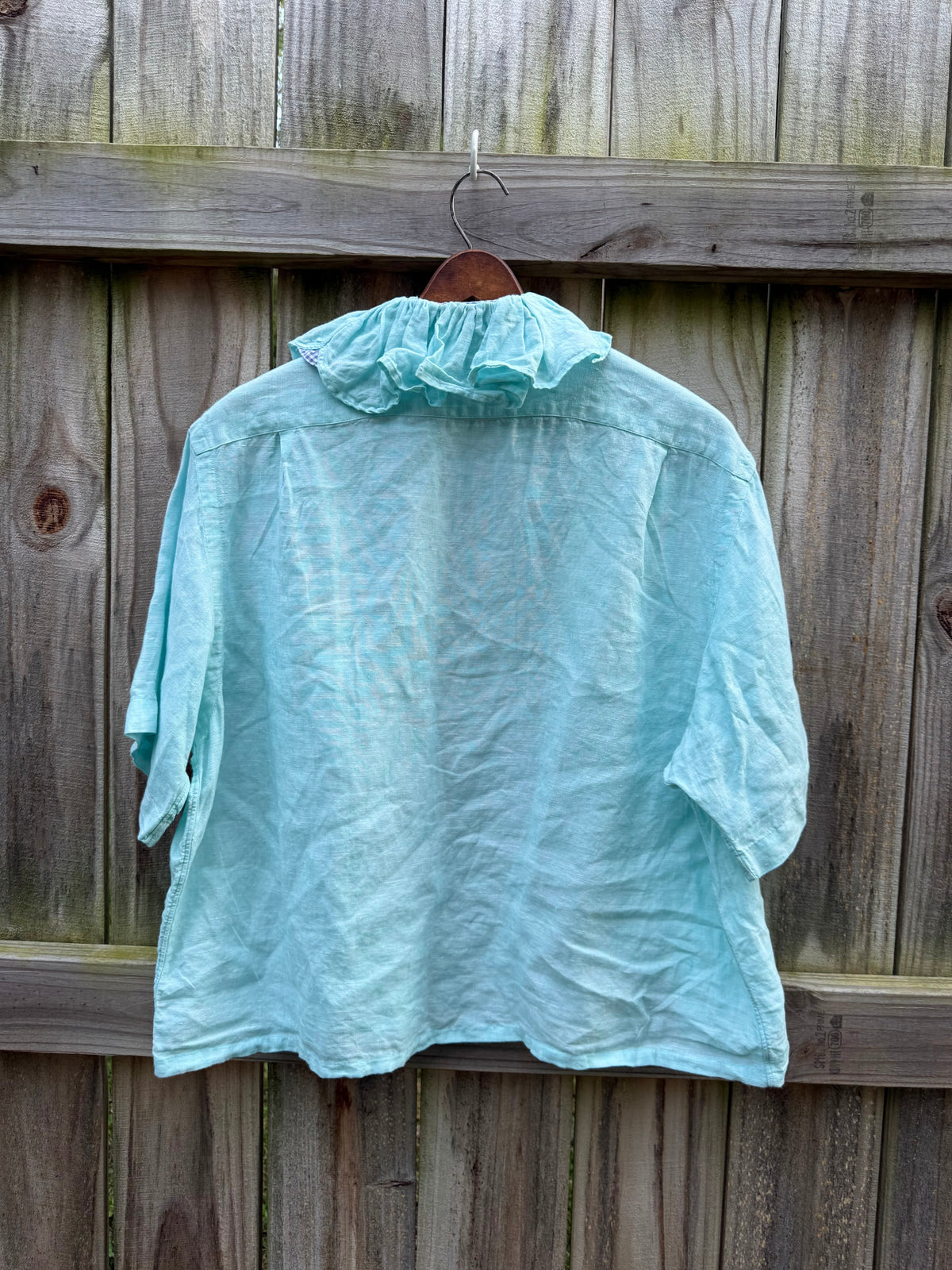 Reworked Crémieux Linen Ruffle Shirt