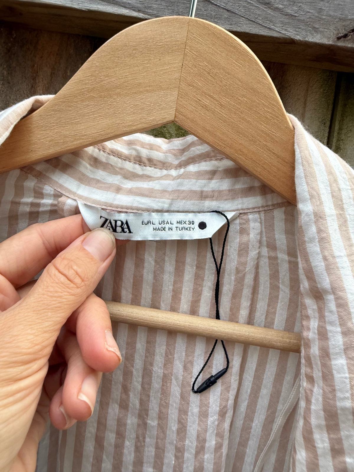 Zara Oversized Sand Stripe Cotton Beach Shirt