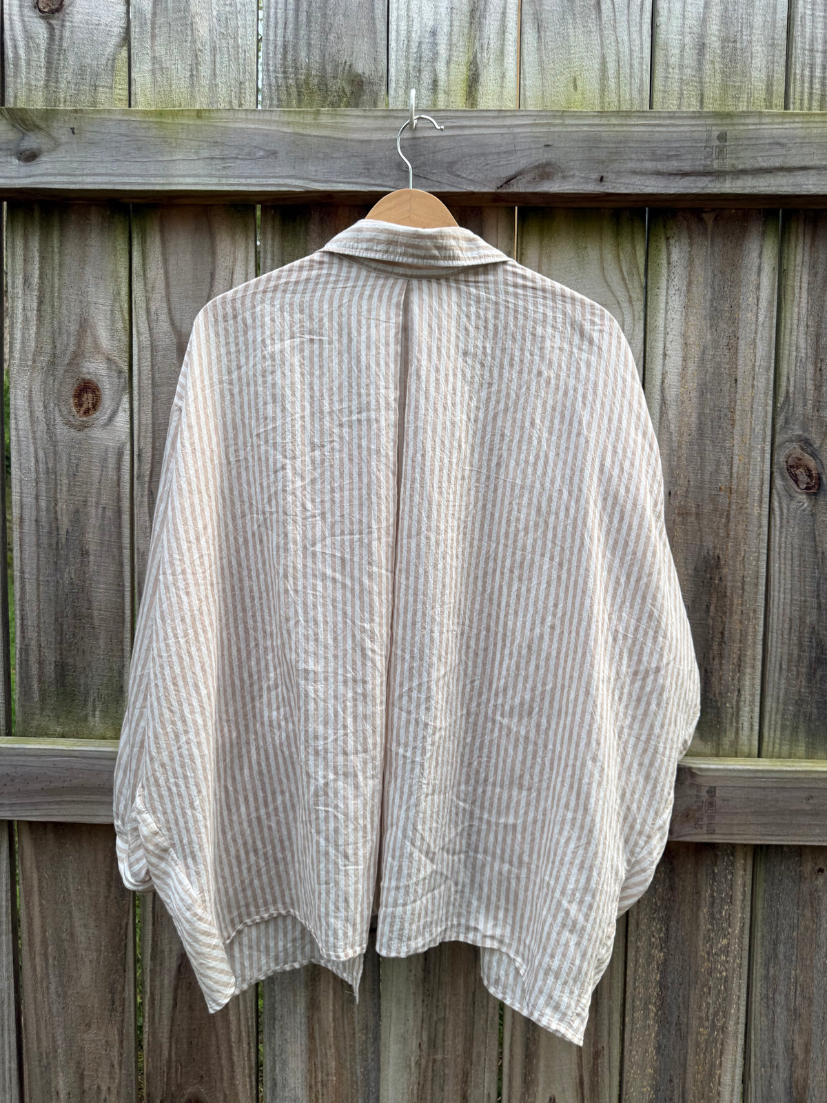 Zara Oversized Sand Stripe Cotton Beach Shirt
