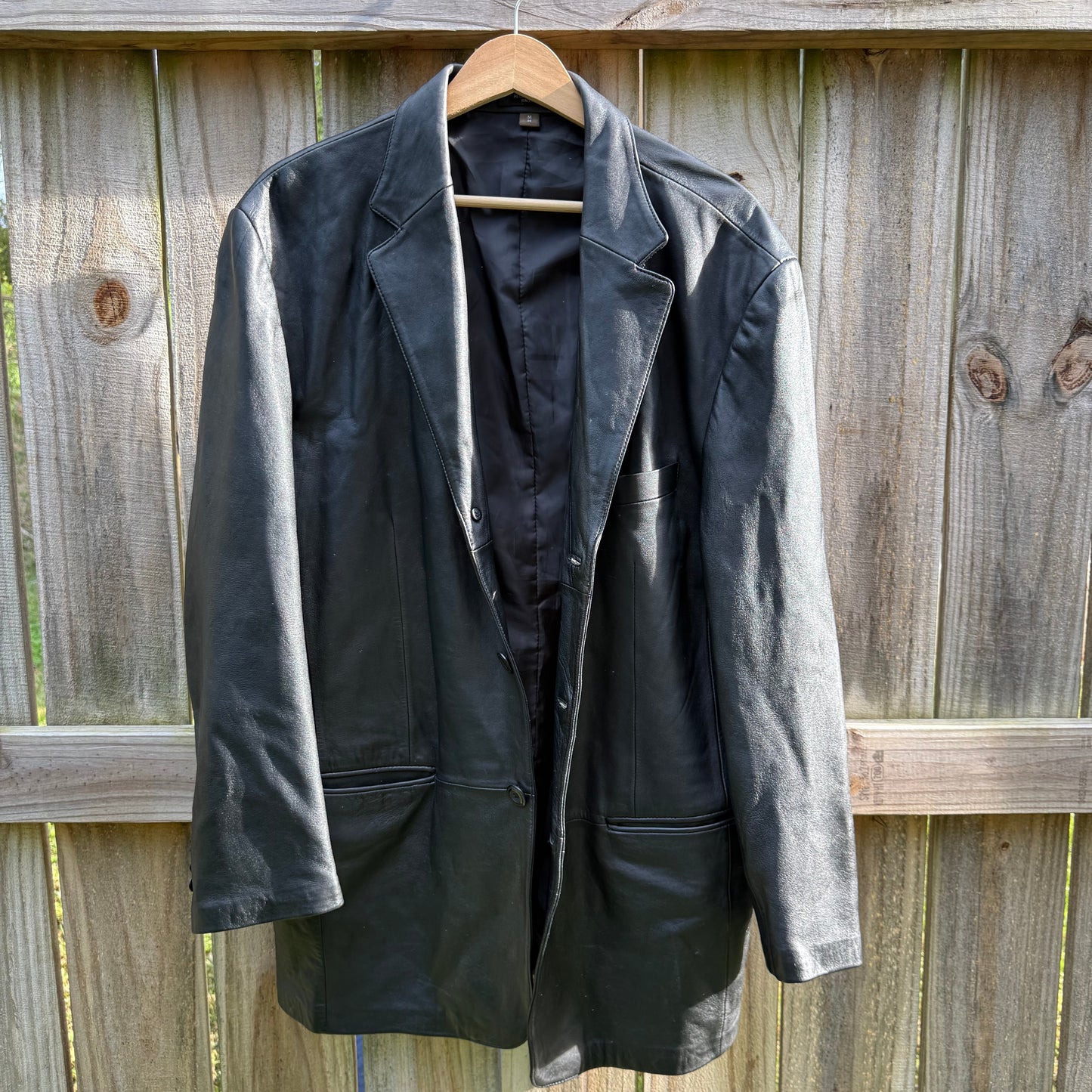 Vintage Black Leather Blazer Size M