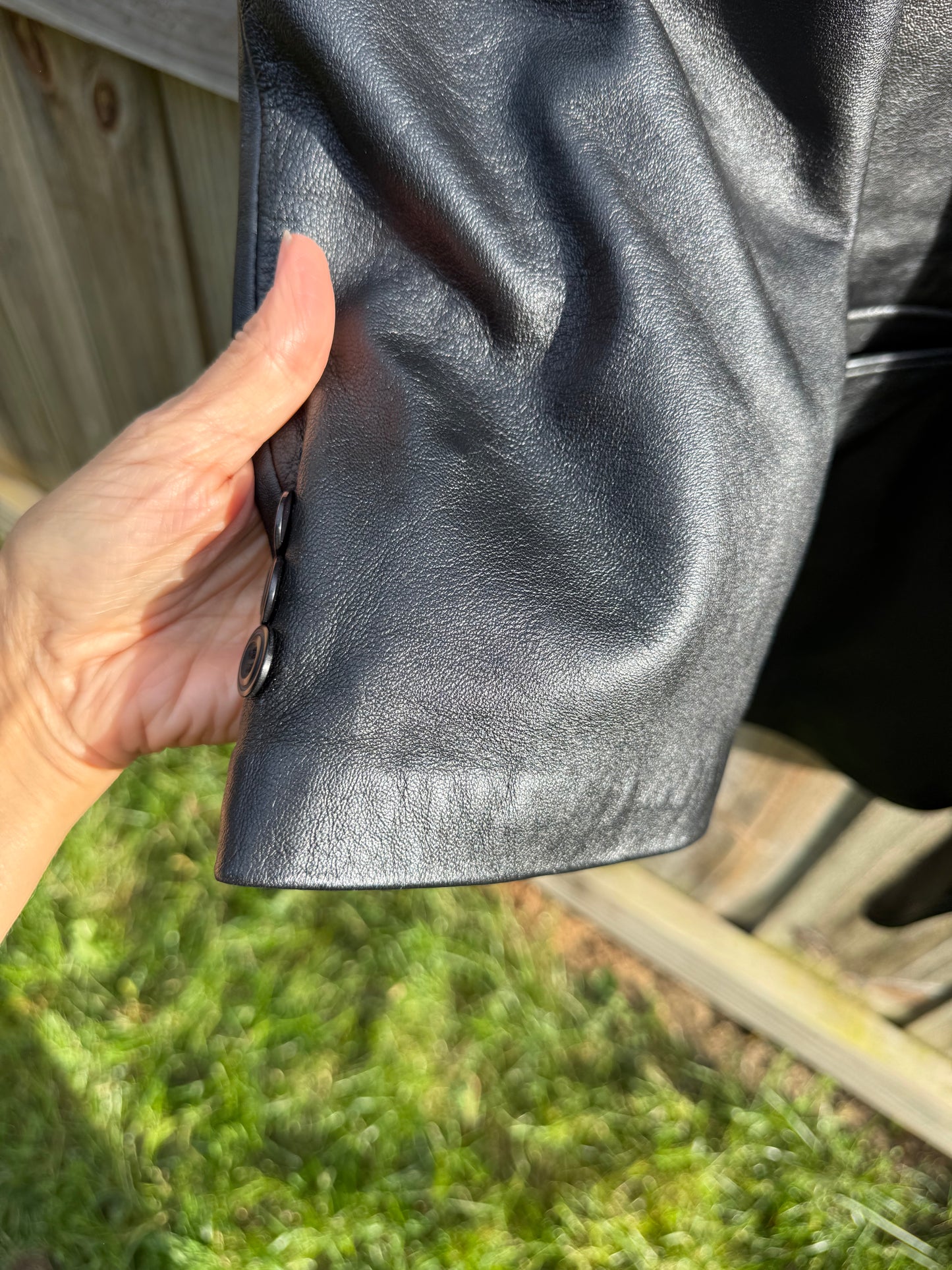 Vintage Black Leather Blazer Size M